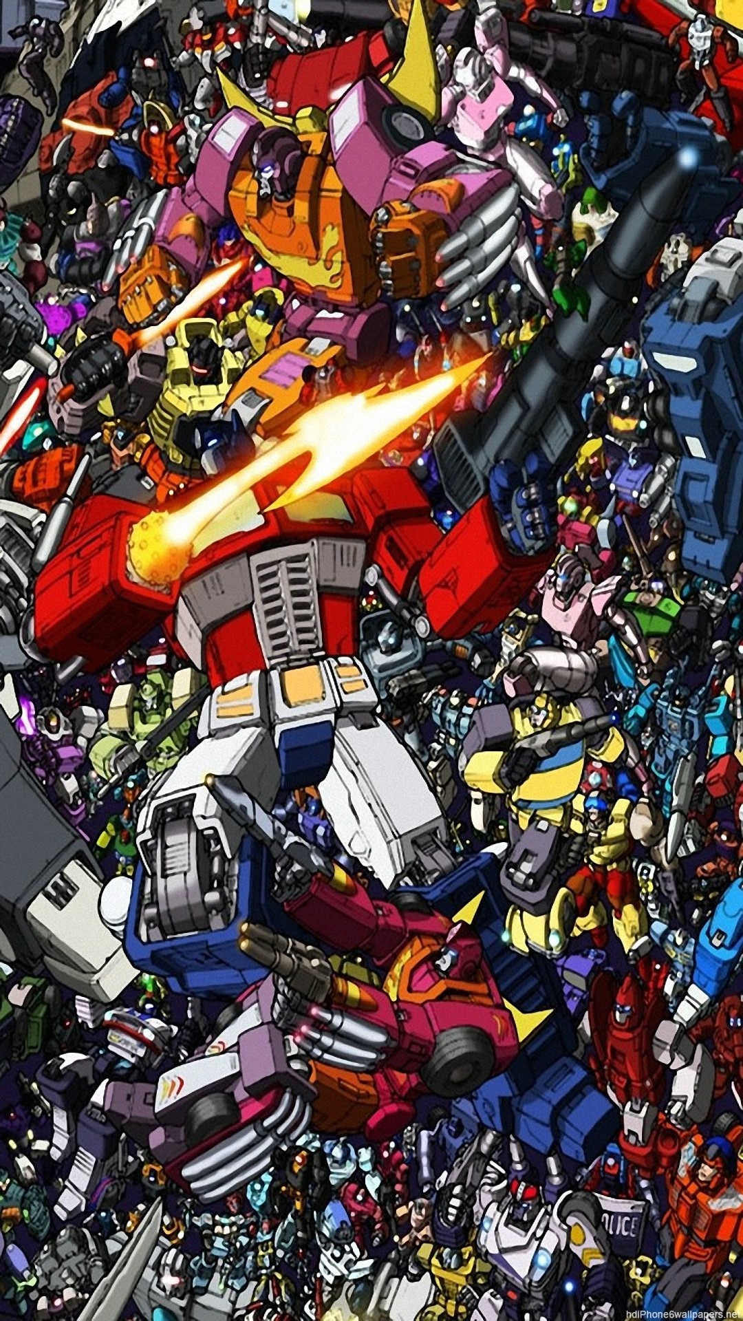 Transformers, Optimus Prime, Collage, Fumetto, Full HD, sfondo iPhone 6
