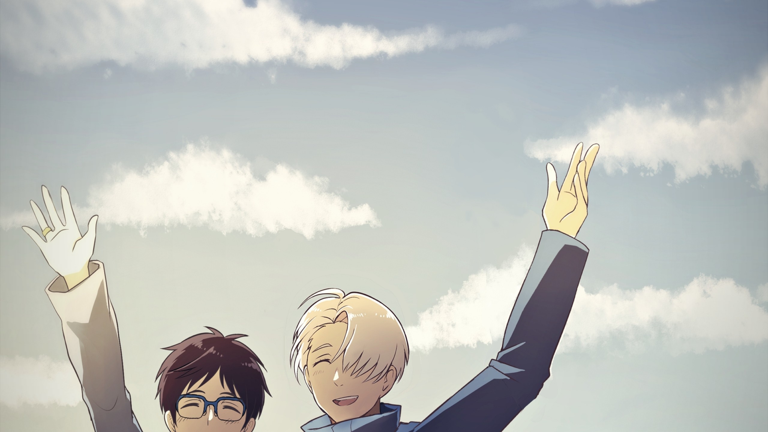 Yuri Katsuki, Yuri Plisetsky, Yuri!!! on Ice, Cielo, Nuvole, 2K, sfondo desktop