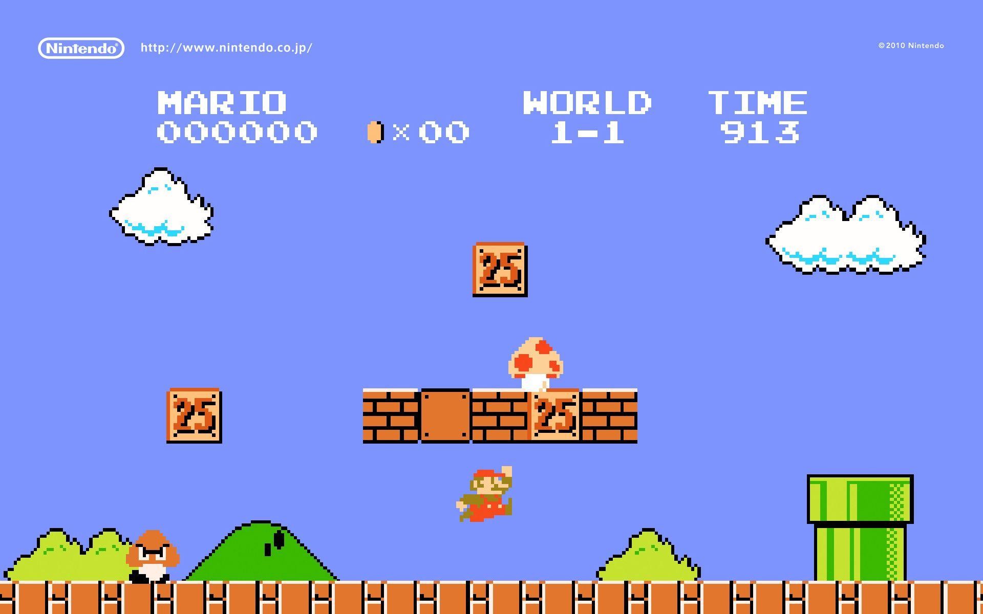 Super Mario Bros., Livello 1-1, Pixel art, 25º anniversario, Full HD, sfondo desktop