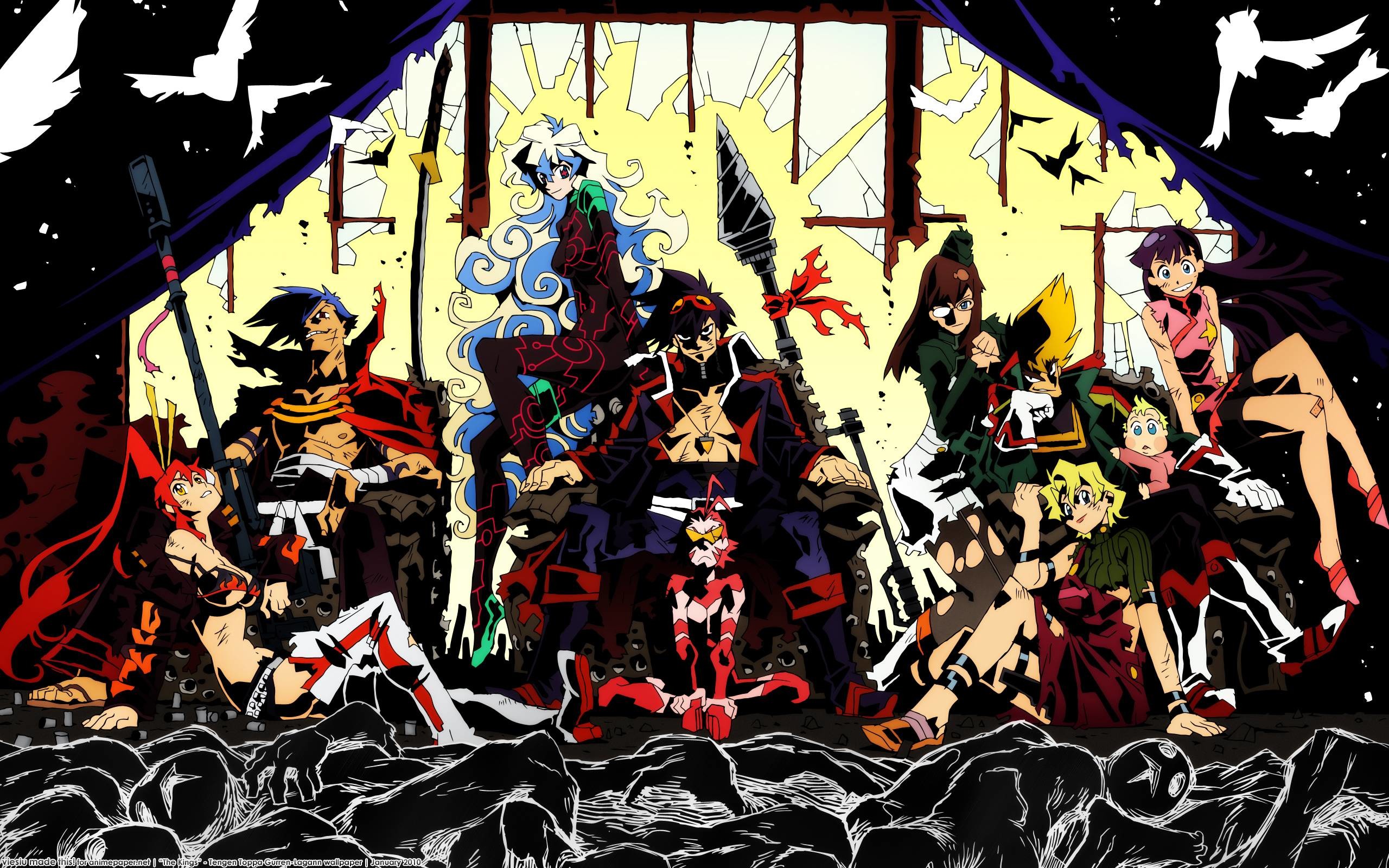 Lordgenome, Simon, Yoko Littner, Gurren Lagann, Gruppo di personaggi, sfondo per portatile