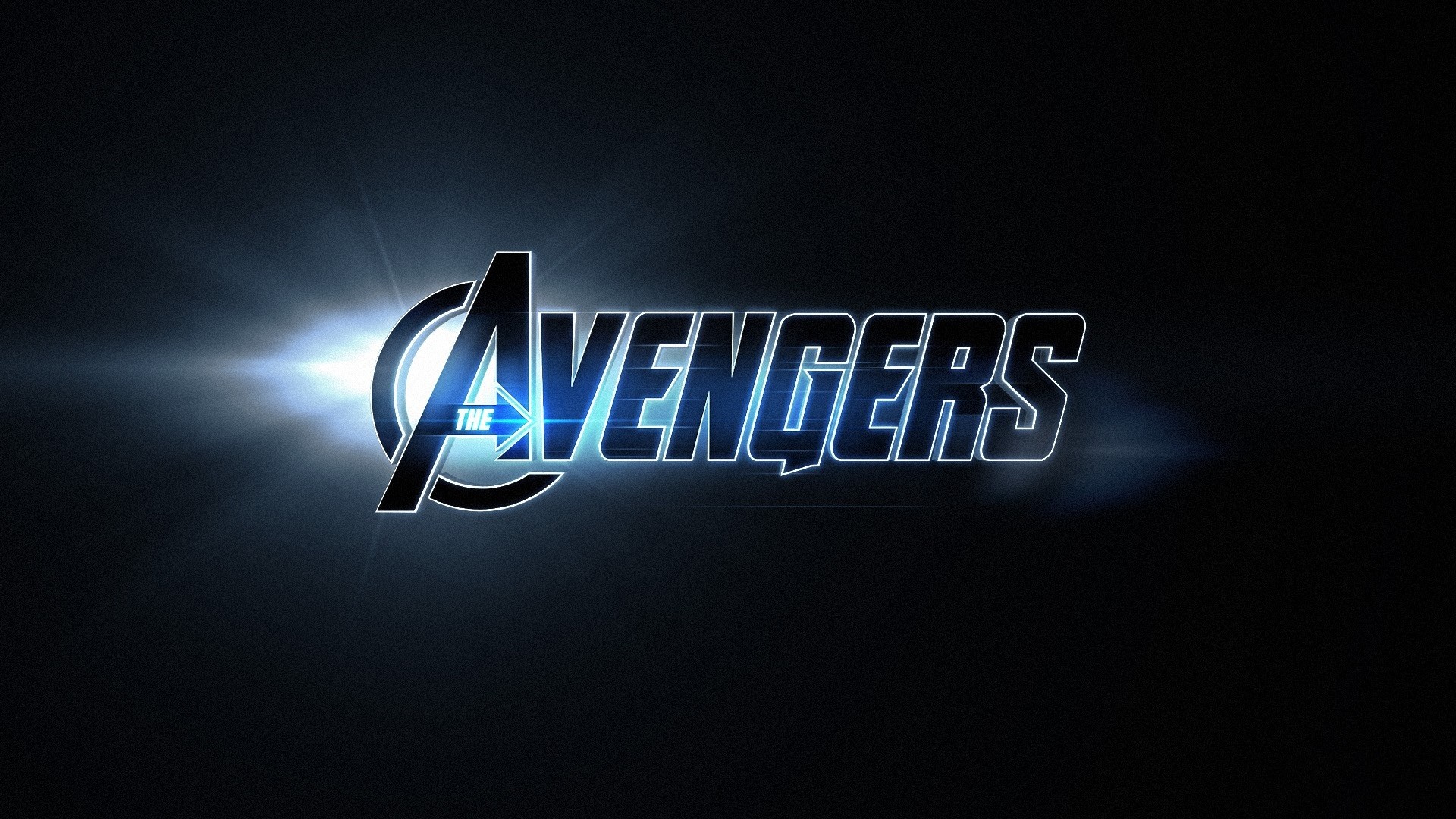 Logo Avengers, Sfondo nero, Blu, Full HD, wallpaper per PC