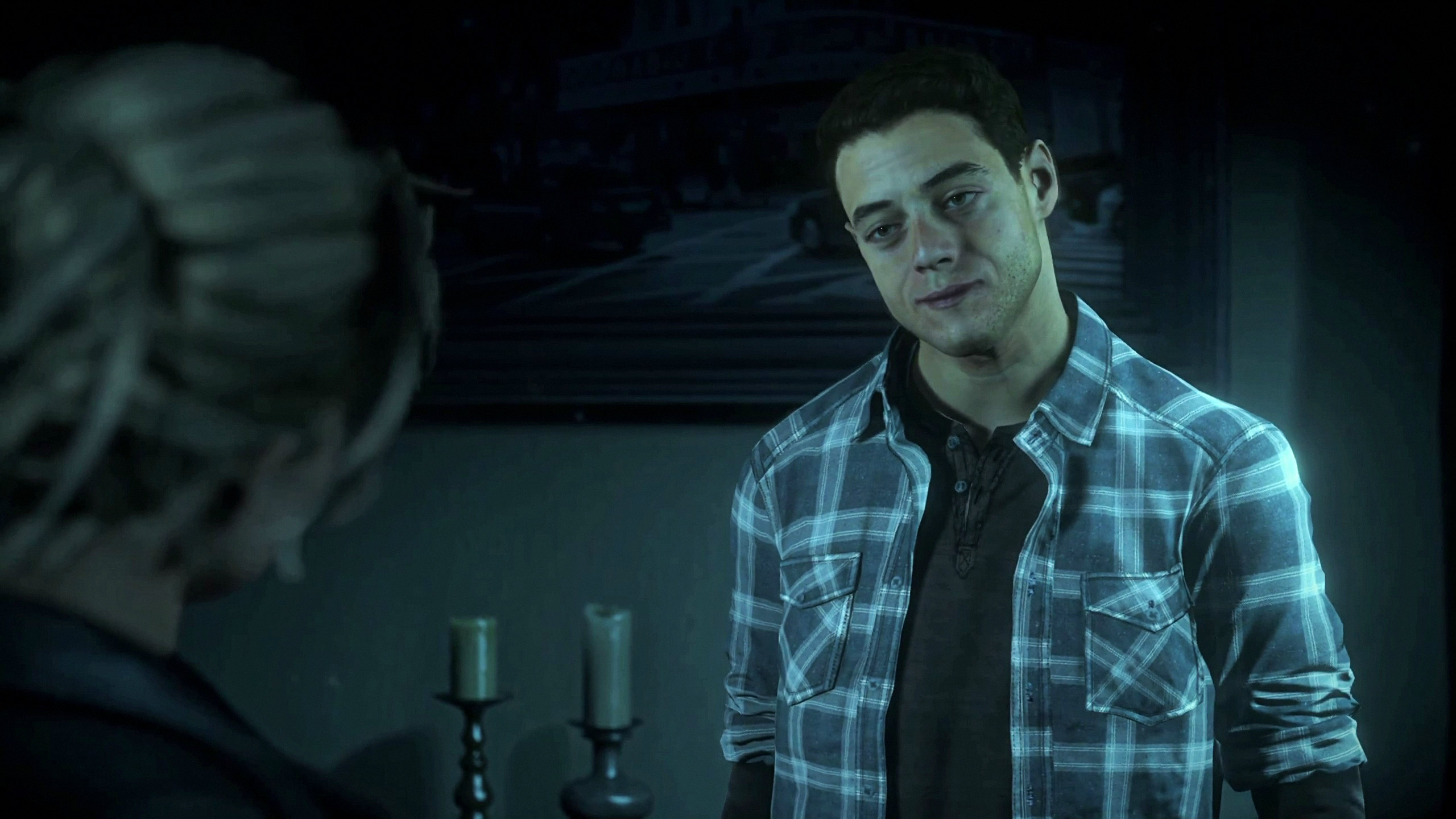 Until Dawn, Josh, Rami Malek, Candele, Camicia a quadri, 2K, sfondo per portatile