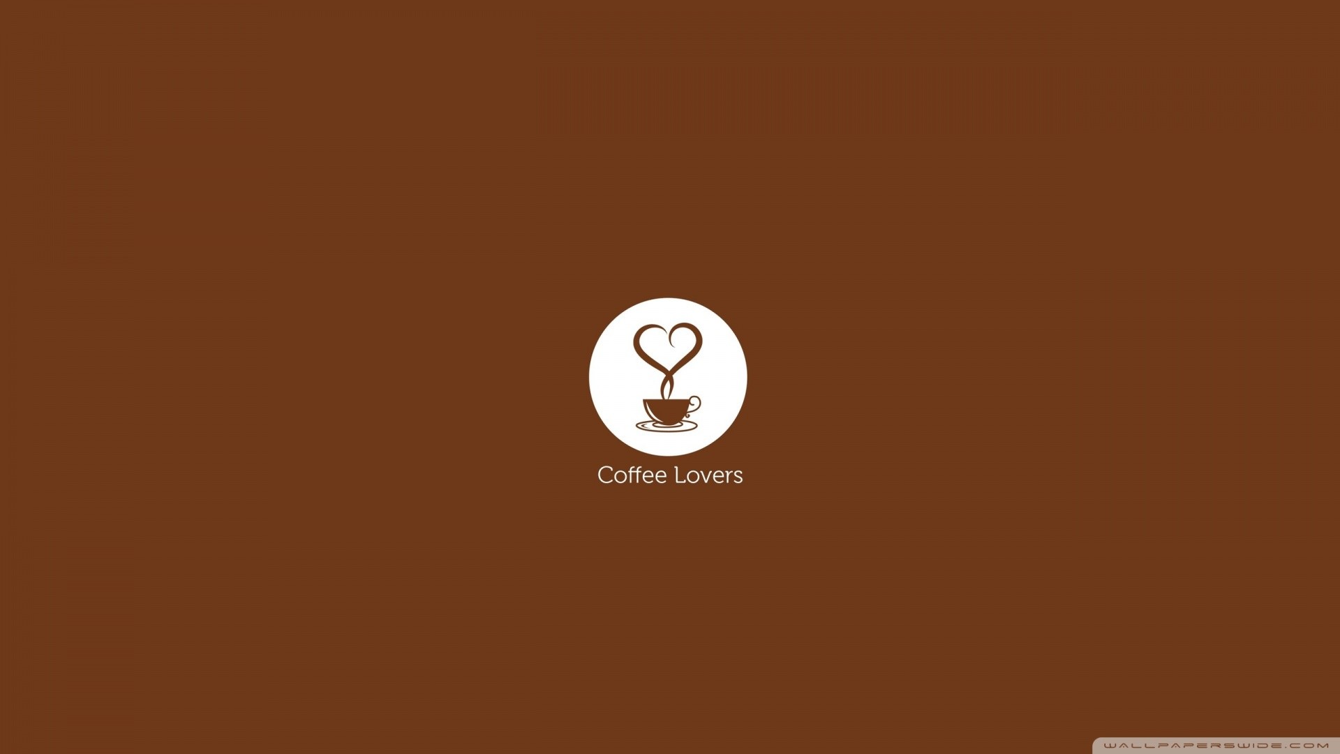 Coffee Lovers, Logo, Tazza di caffè, Sfondo marrone, Minimalista, wallpaper Windows 11