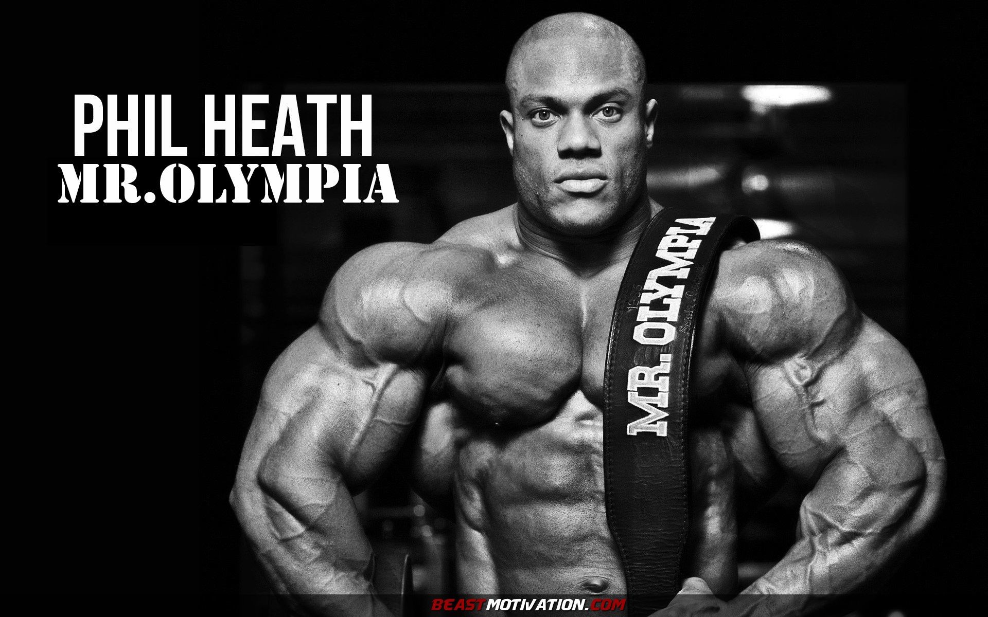 Phil Heath, Mr. Olympia, Culturista, Bianco e nero, 1920x1200, sfondo per PC