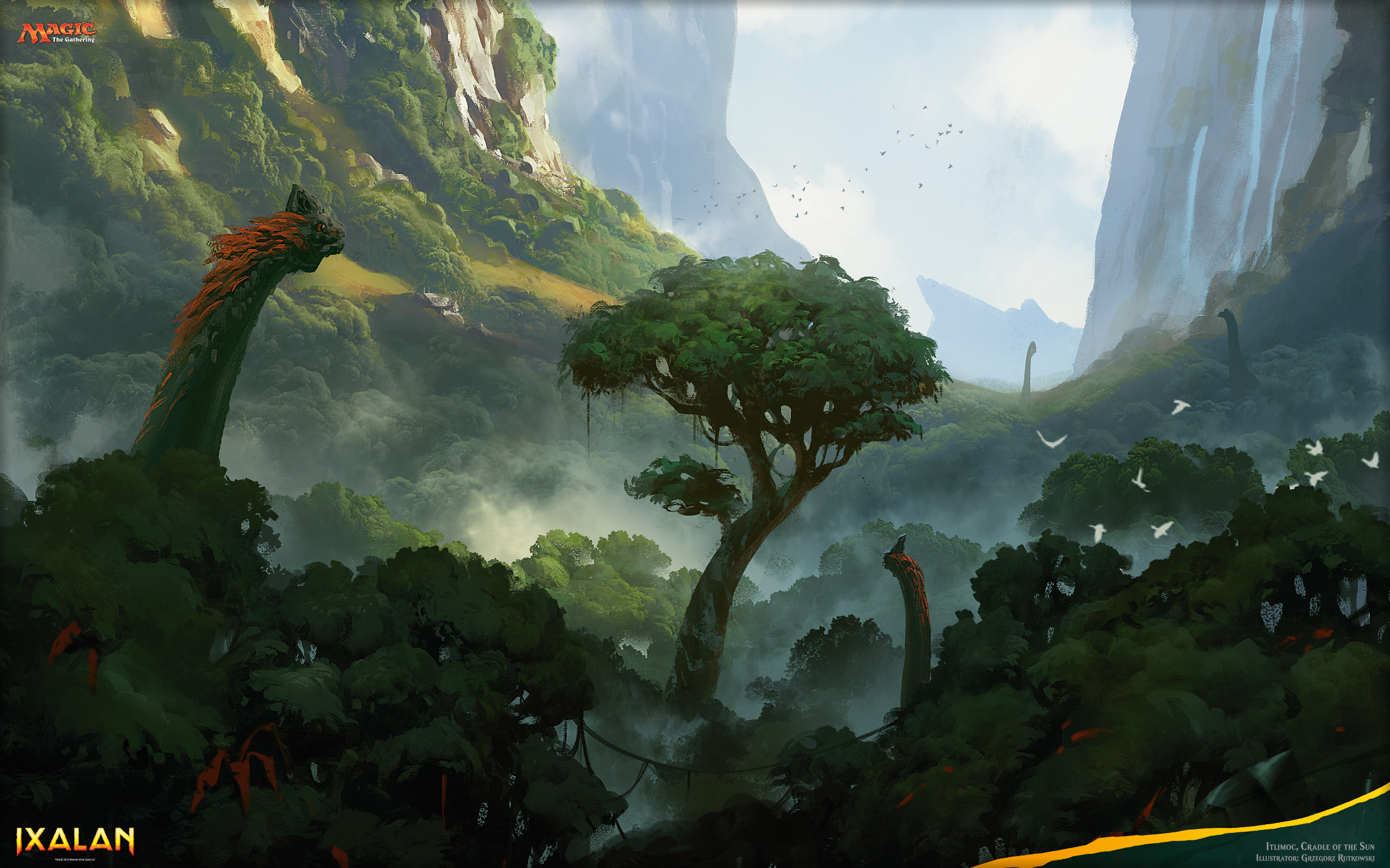 Ixalan, Magic: The Gathering, Dinosauri, Giungla, Valle, 2K, sfondo per PC e portatile