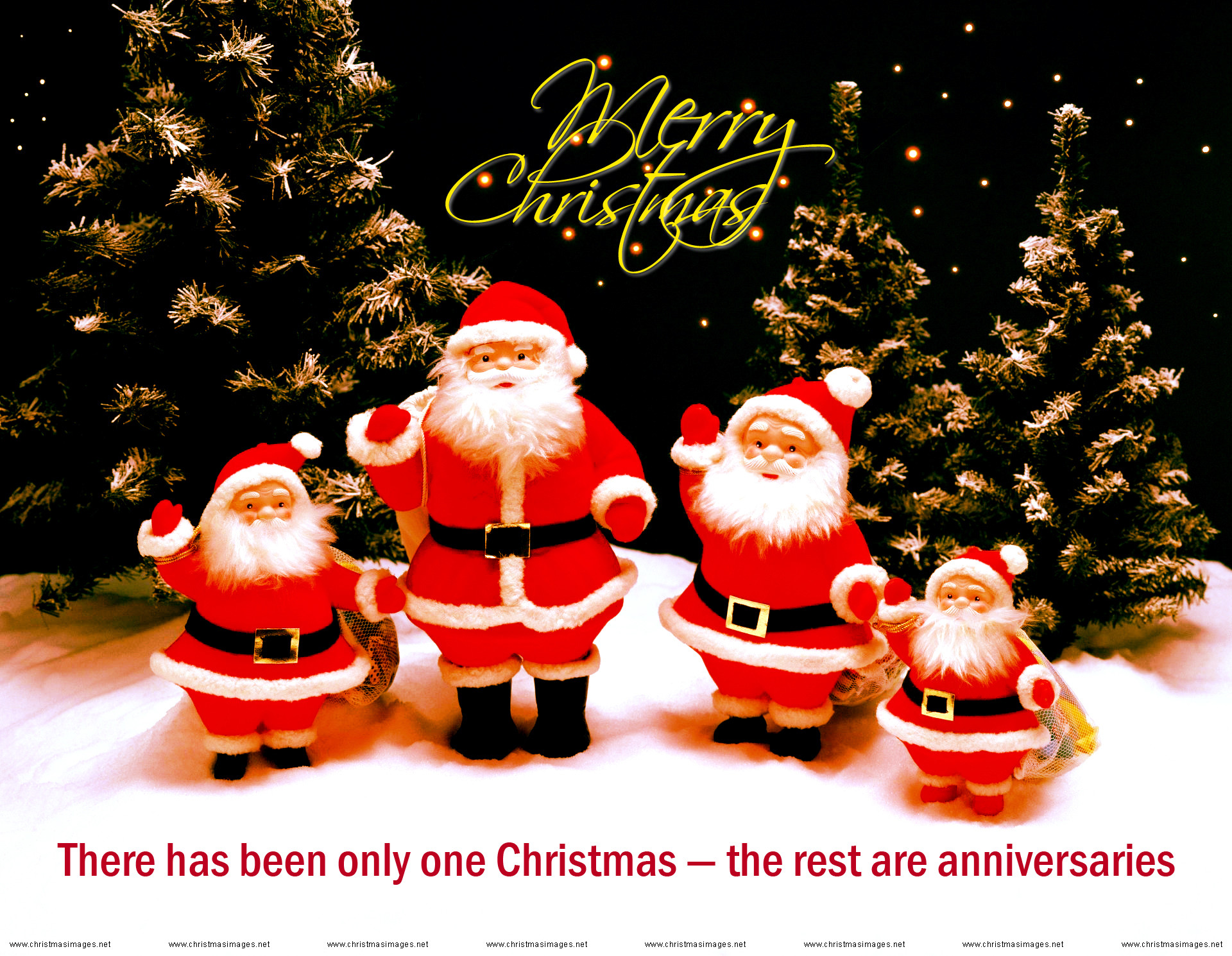 Babbo Natale, Statuine, Alberi di Natale, Citazione, Merry Christmas, sfondo Full HD per PC