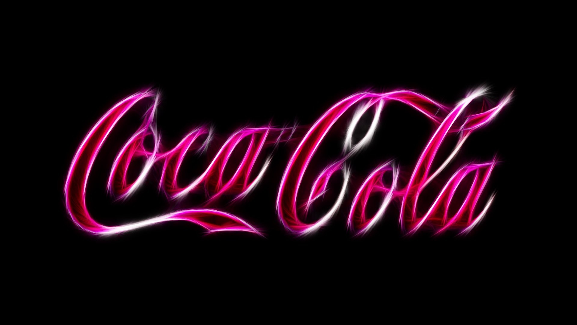 Coca-Cola, Logo, Neon rosa, Sfondo nero, Full HD, wallpaper per portatile
