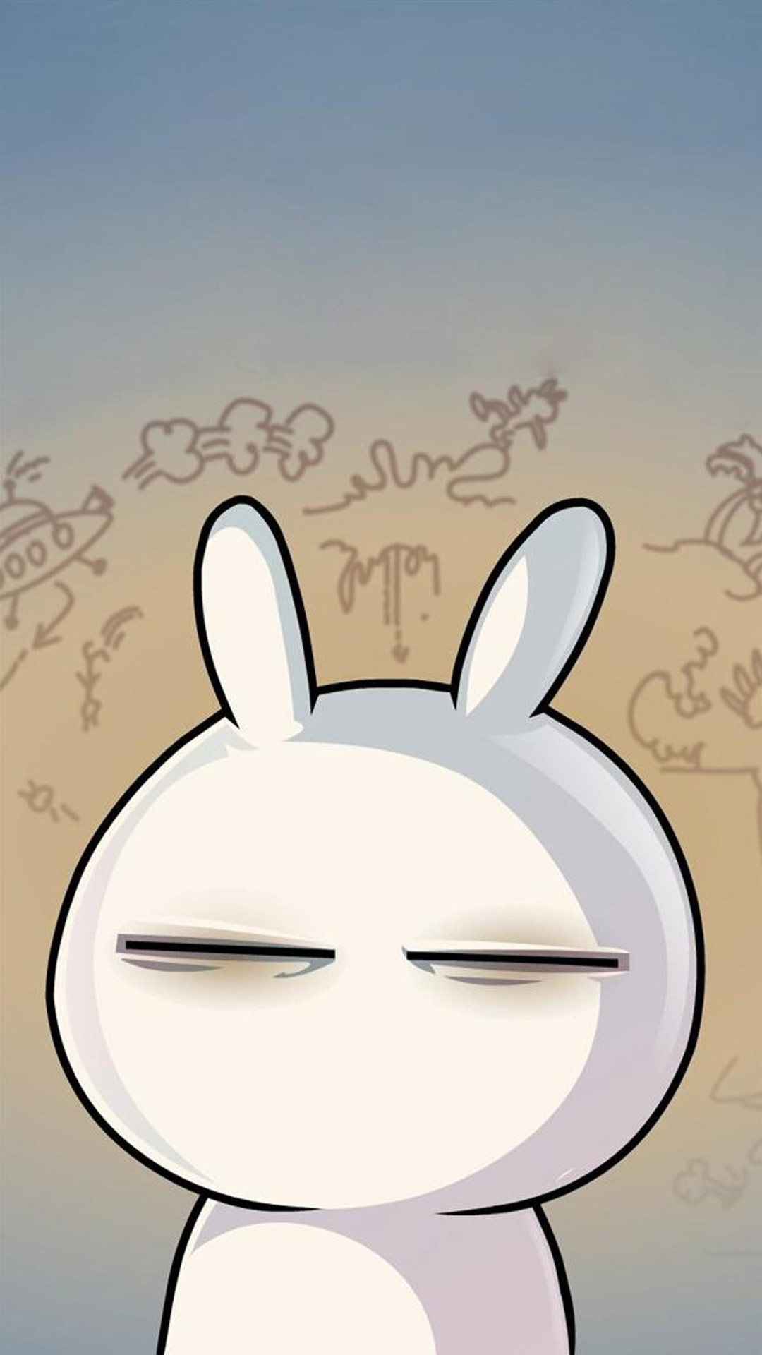 Tuzki, Coniglio, Emoticon, Fumetto, Full HD, sfondo per iPhone e Android