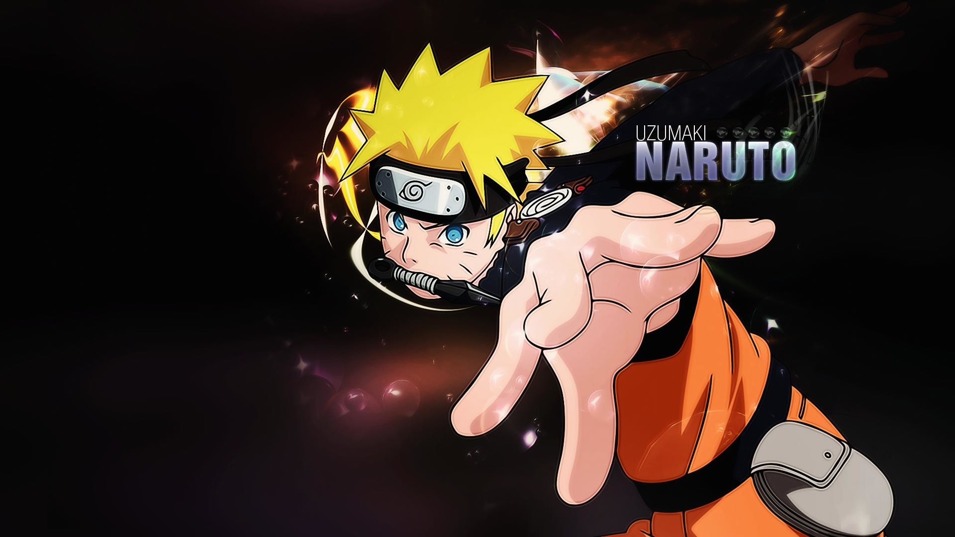 Naruto Uzumaki, Naruto, Sfondo nero, 1920x1080, wallpaper desktop