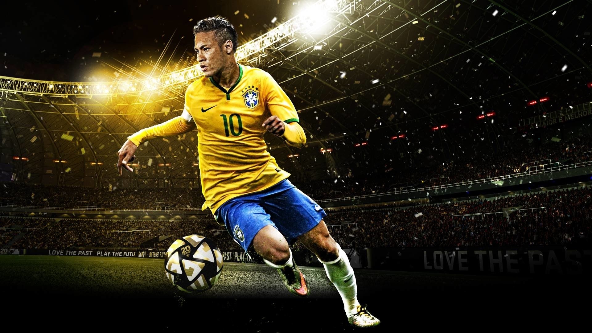 Neymar, Nazionale brasiliana, Nike, Stadio, Notte, Full HD, sfondo per PC e portatile