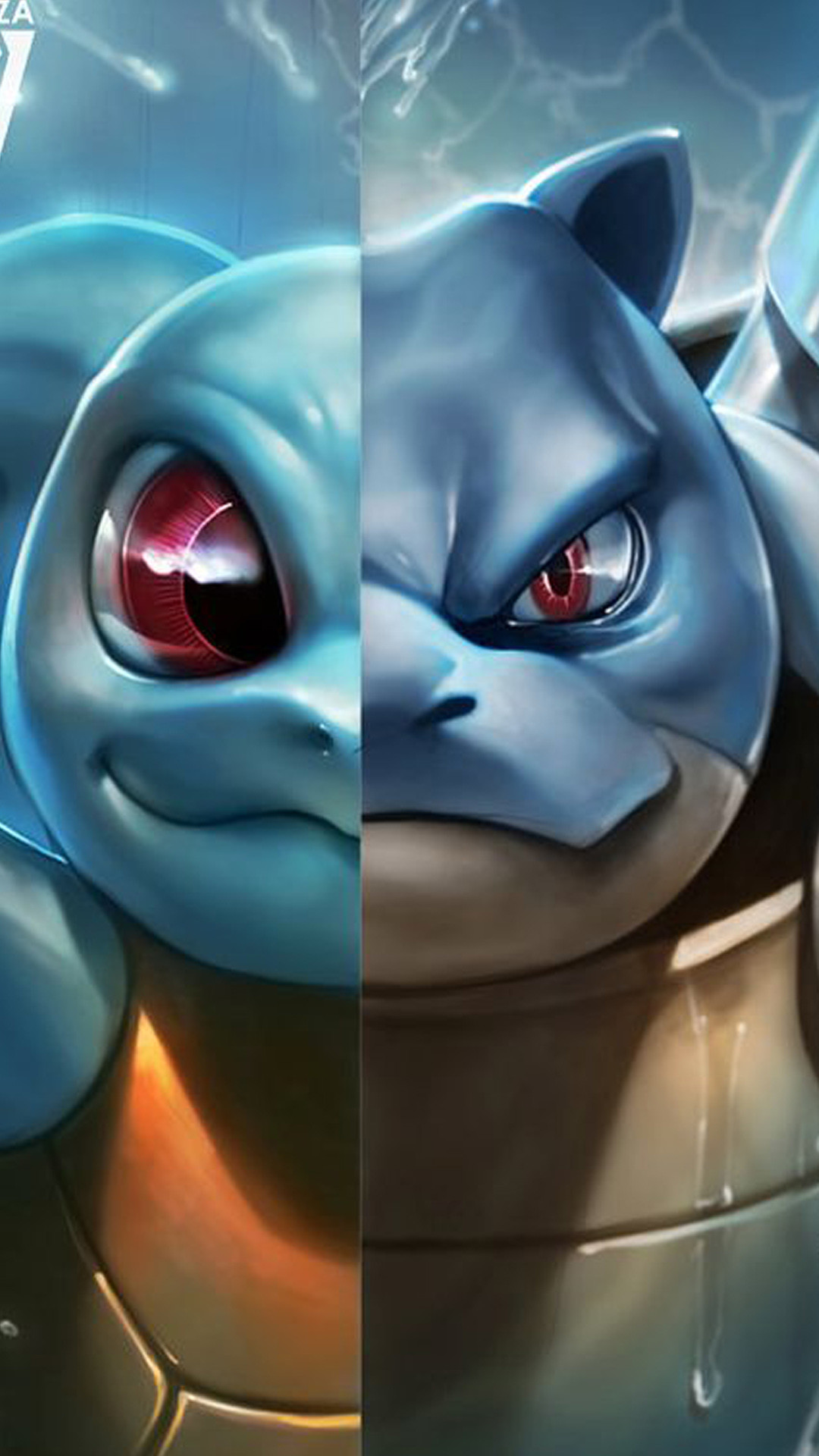 Squirtle, Blastoise, Pokémon, Evoluzione, Full HD, schermata di blocco del cellulare