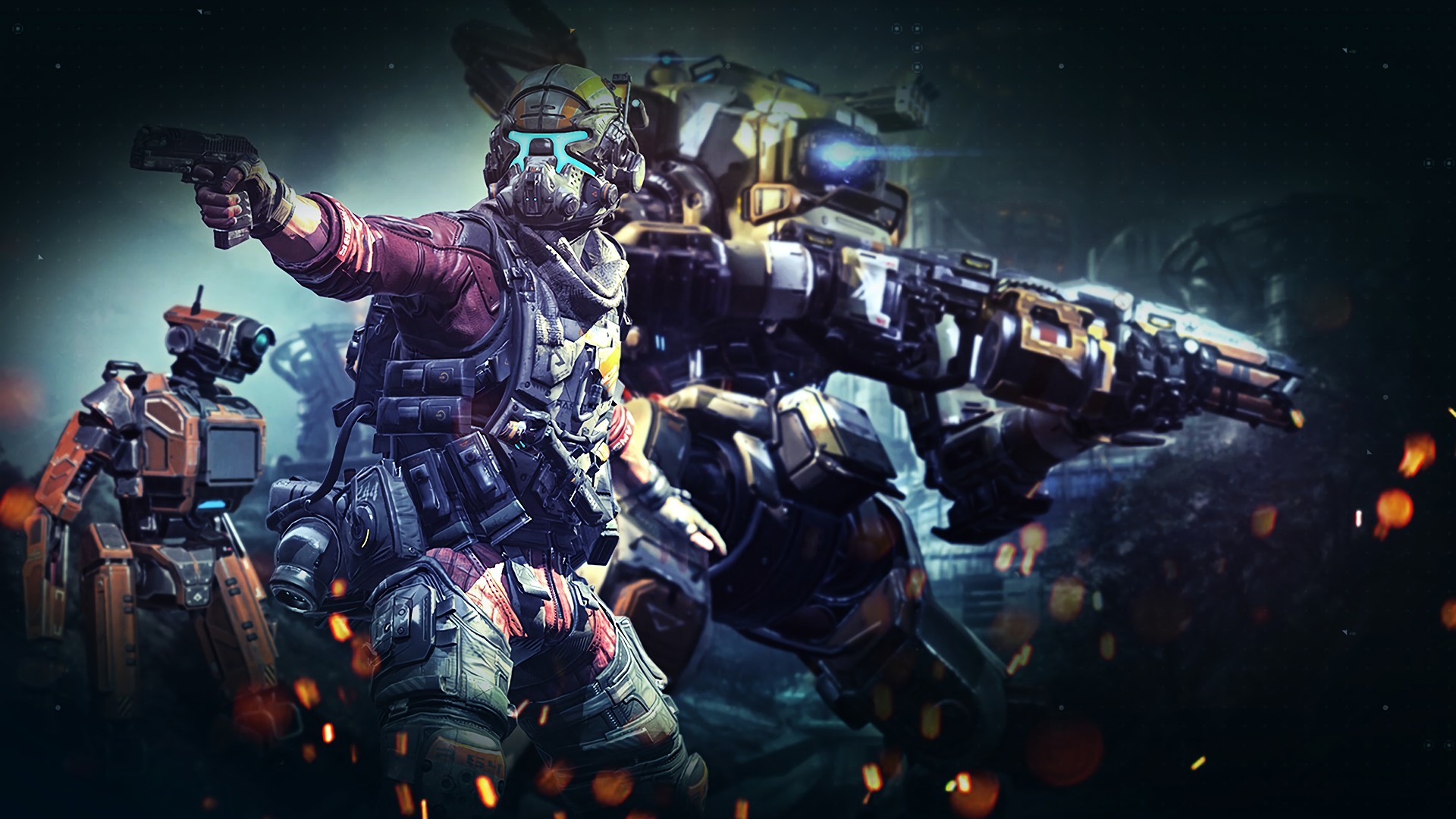 Titanfall 2, Pilota, Titani, Battaglia, Full HD, sfondo desktop