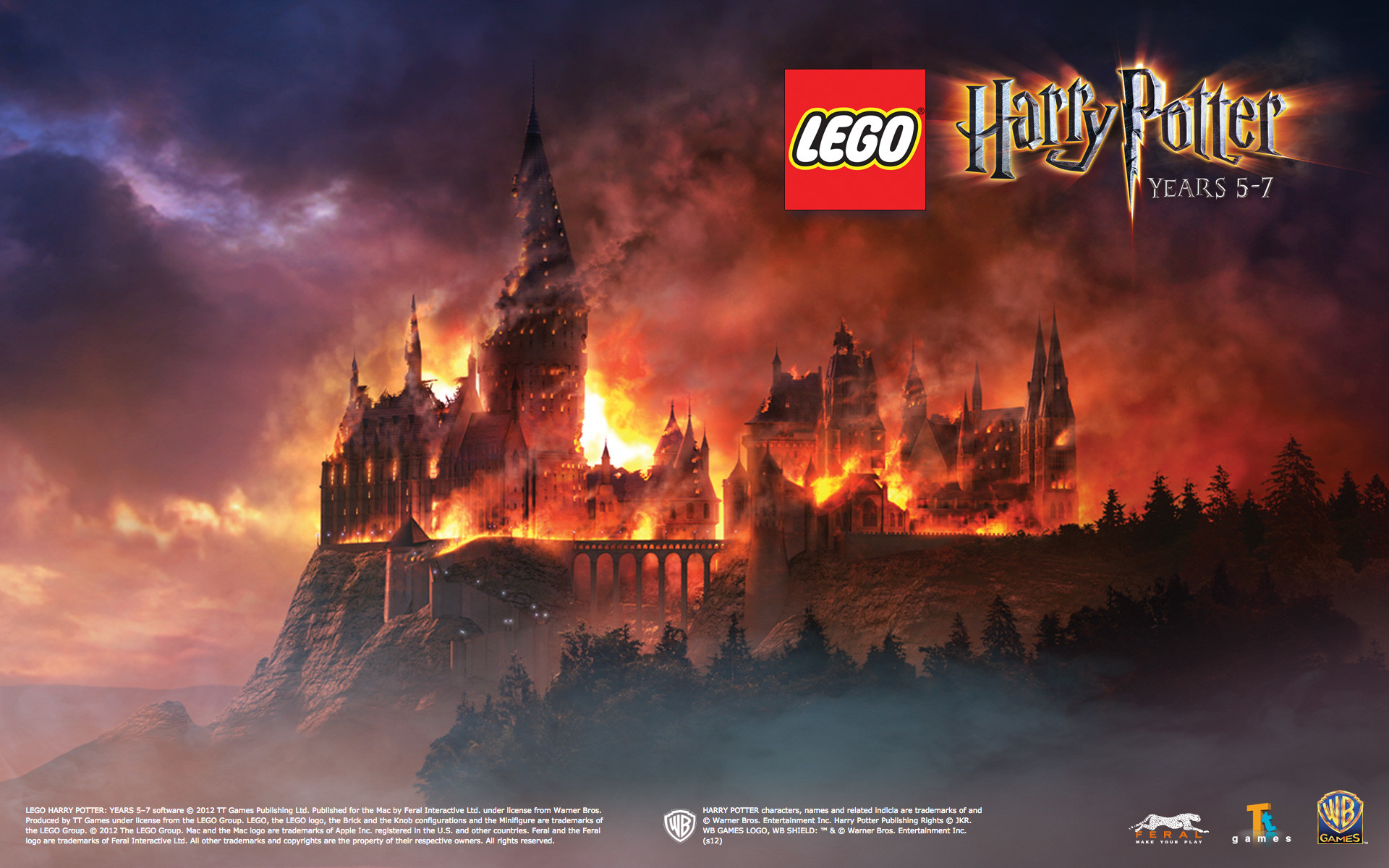 LEGO Harry Potter: Anni 5-7, Castello di Hogwarts, Incendio, Videogioco, sfondo 1920x1200 per PC