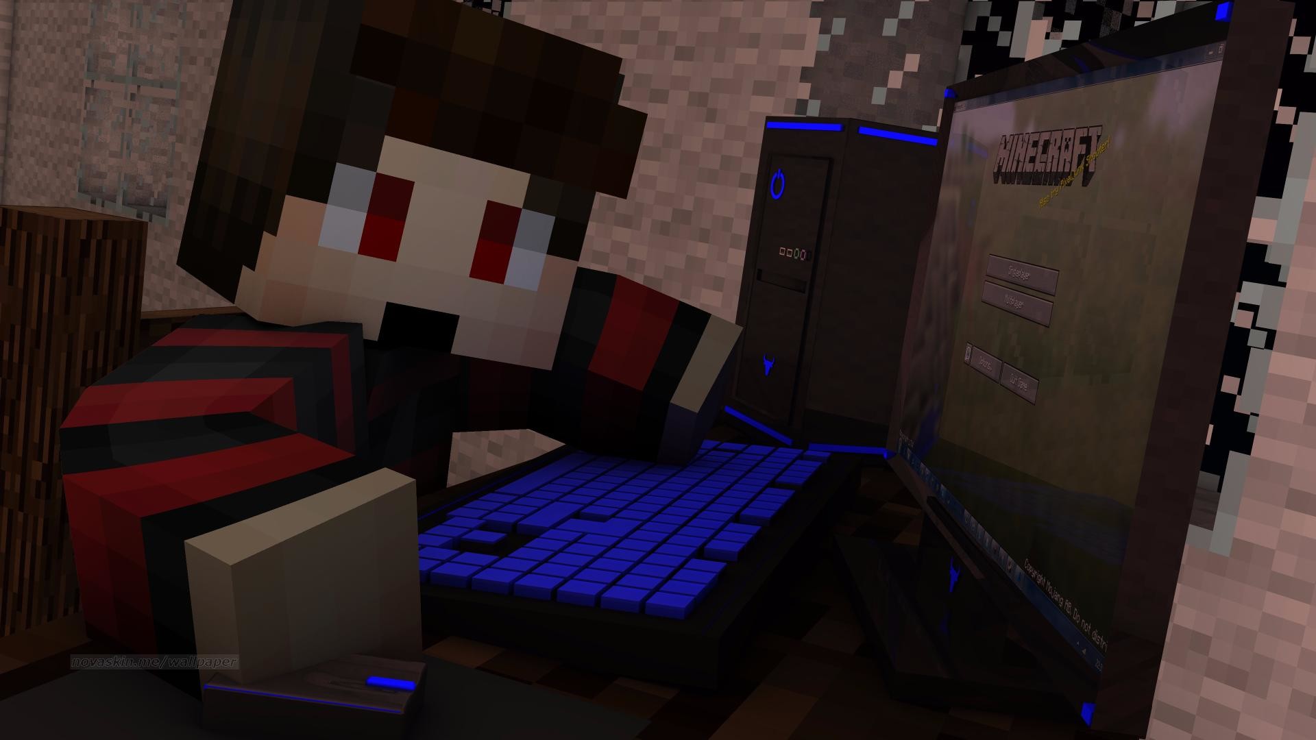 Minecraft, Novaskin, Computer, Gaming, Full HD, sfondo per portatile