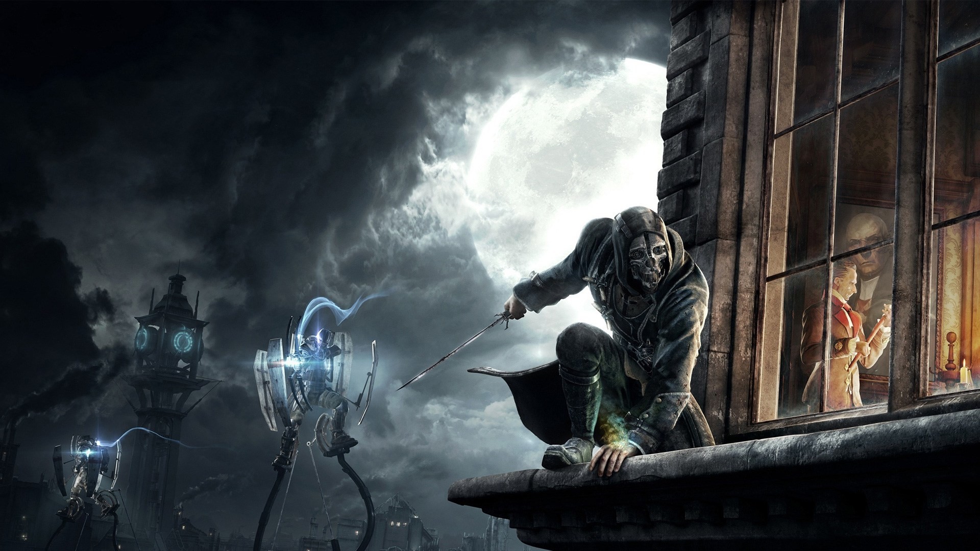 Corvo Attano, Dishonored, Tallboy, Tempesta, Full HD, sfondo per PC