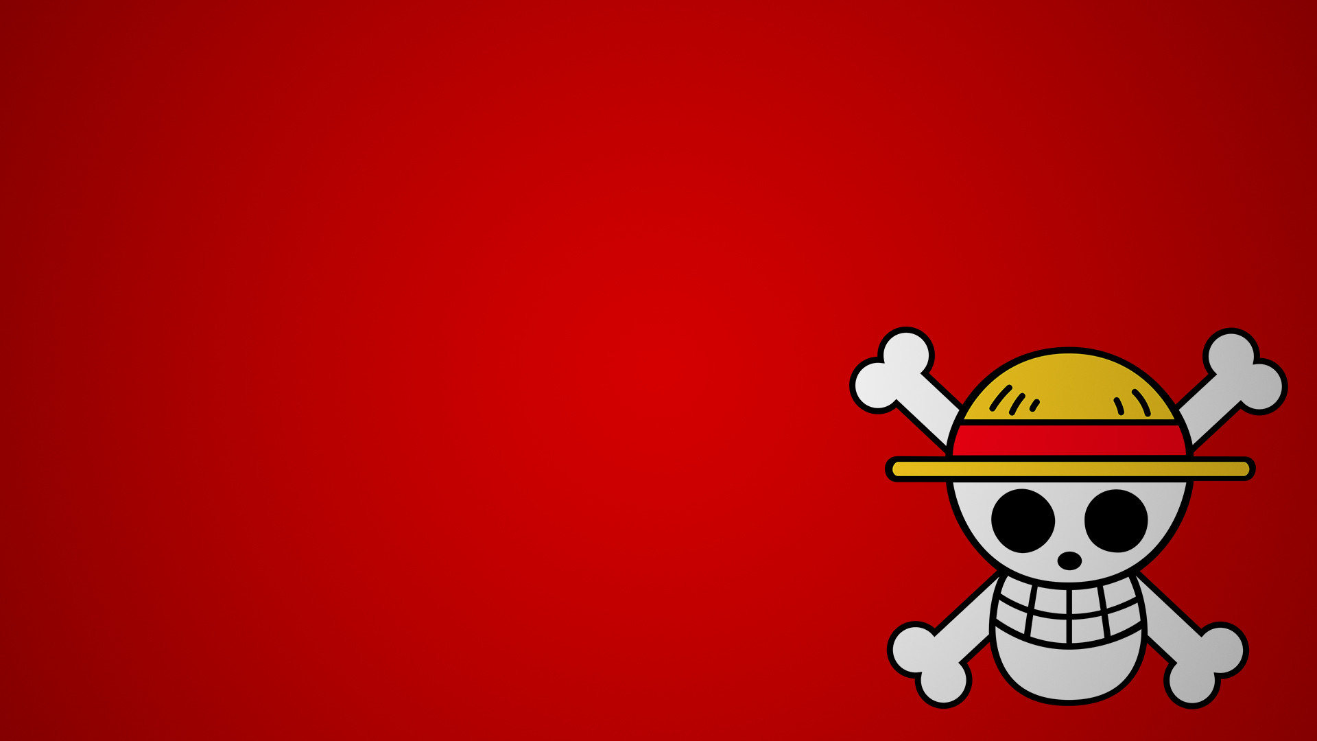 One Piece, Jolly Roger, Cappello di paglia, Sfondo rosso, Full HD, wallpaper per computer