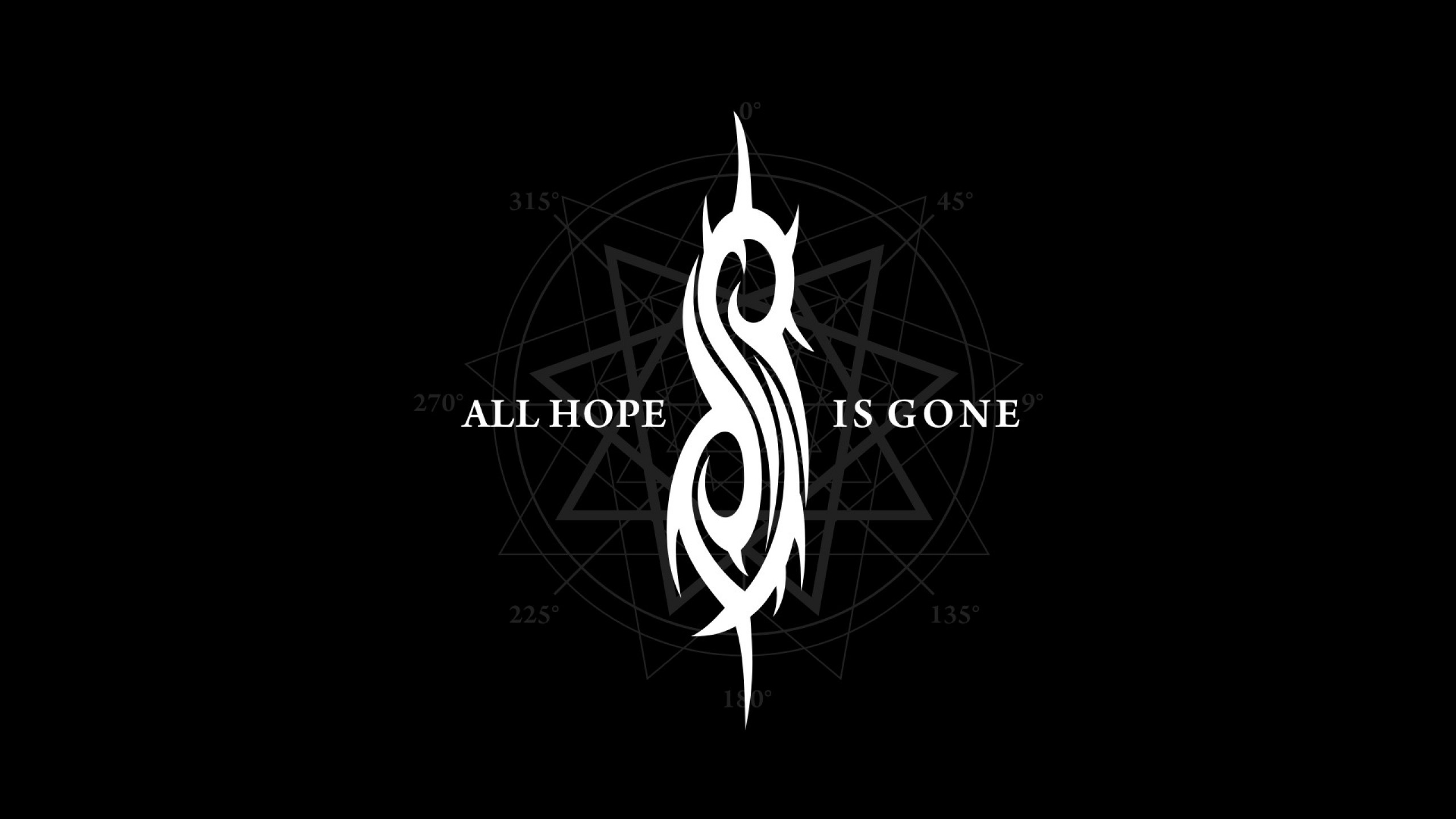 Slipknot, All Hope Is Gone, Logo S tribale, Sfondo nero, 2K, wallpaper per computer