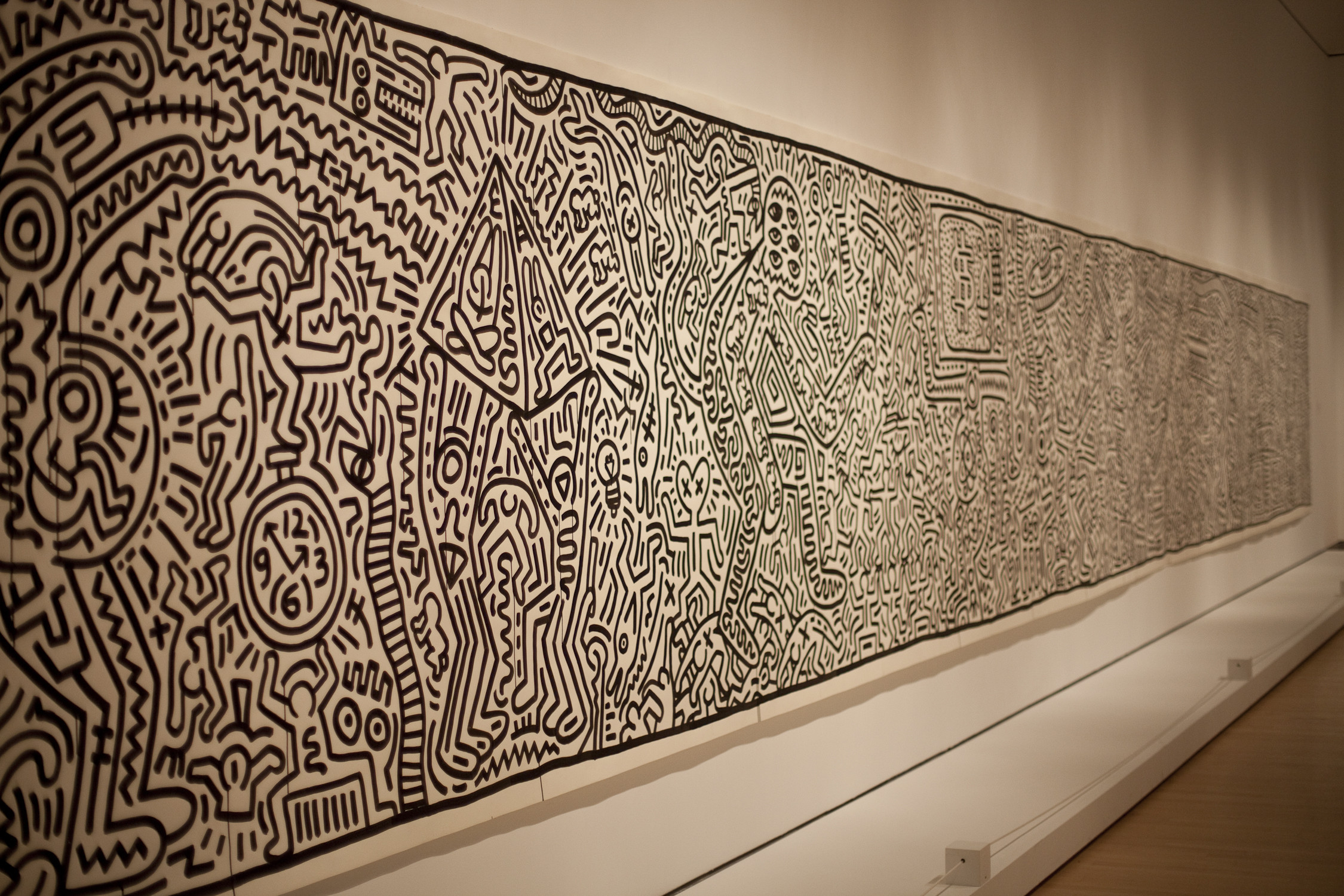 Keith Haring, Murale, Museo, Bianco e nero, Full HD, wallpaper desktop