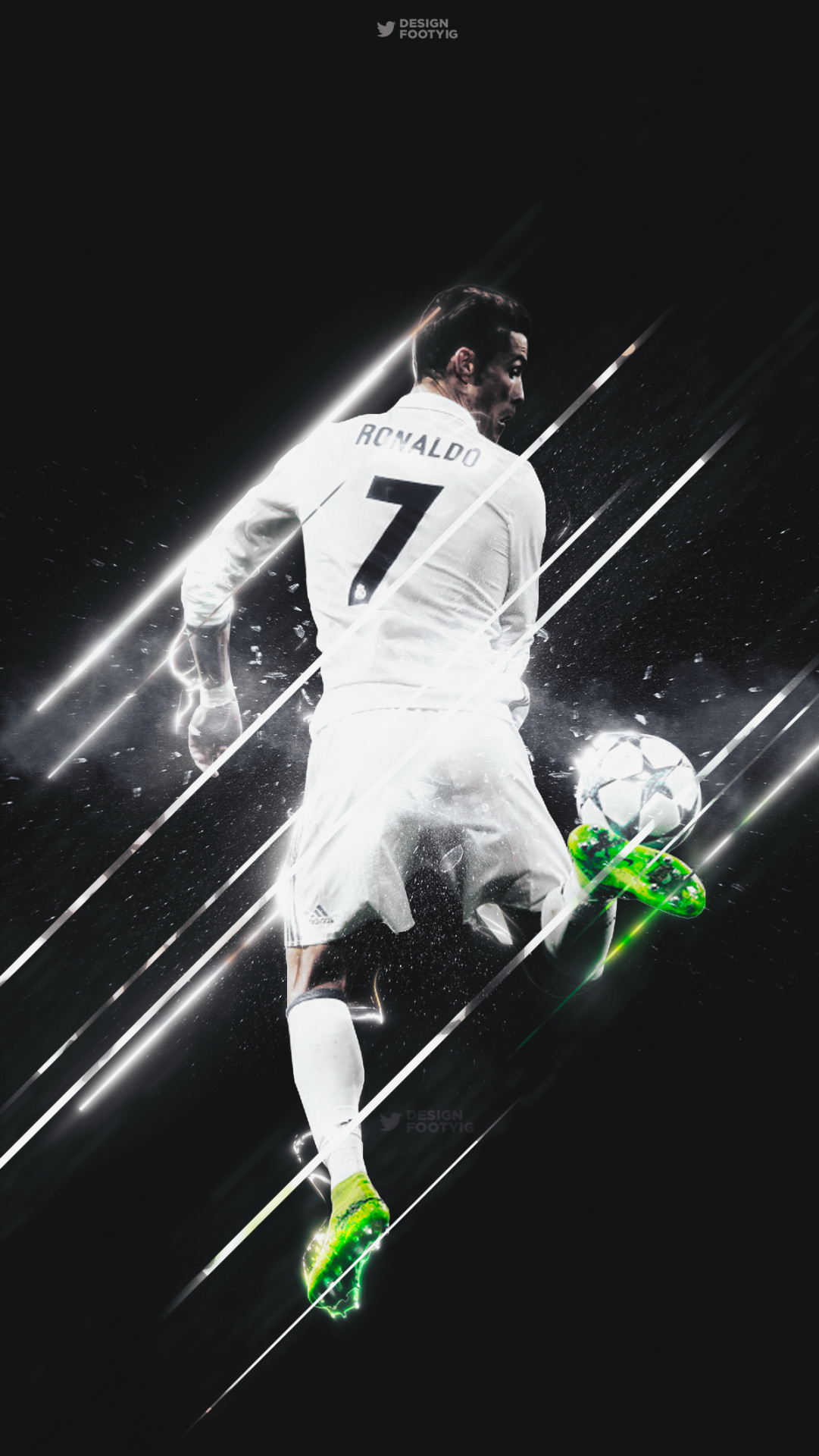 Cristiano Ronaldo, Real Madrid, Numero 7, Bianco e nero, sfondo per iPhone e Android