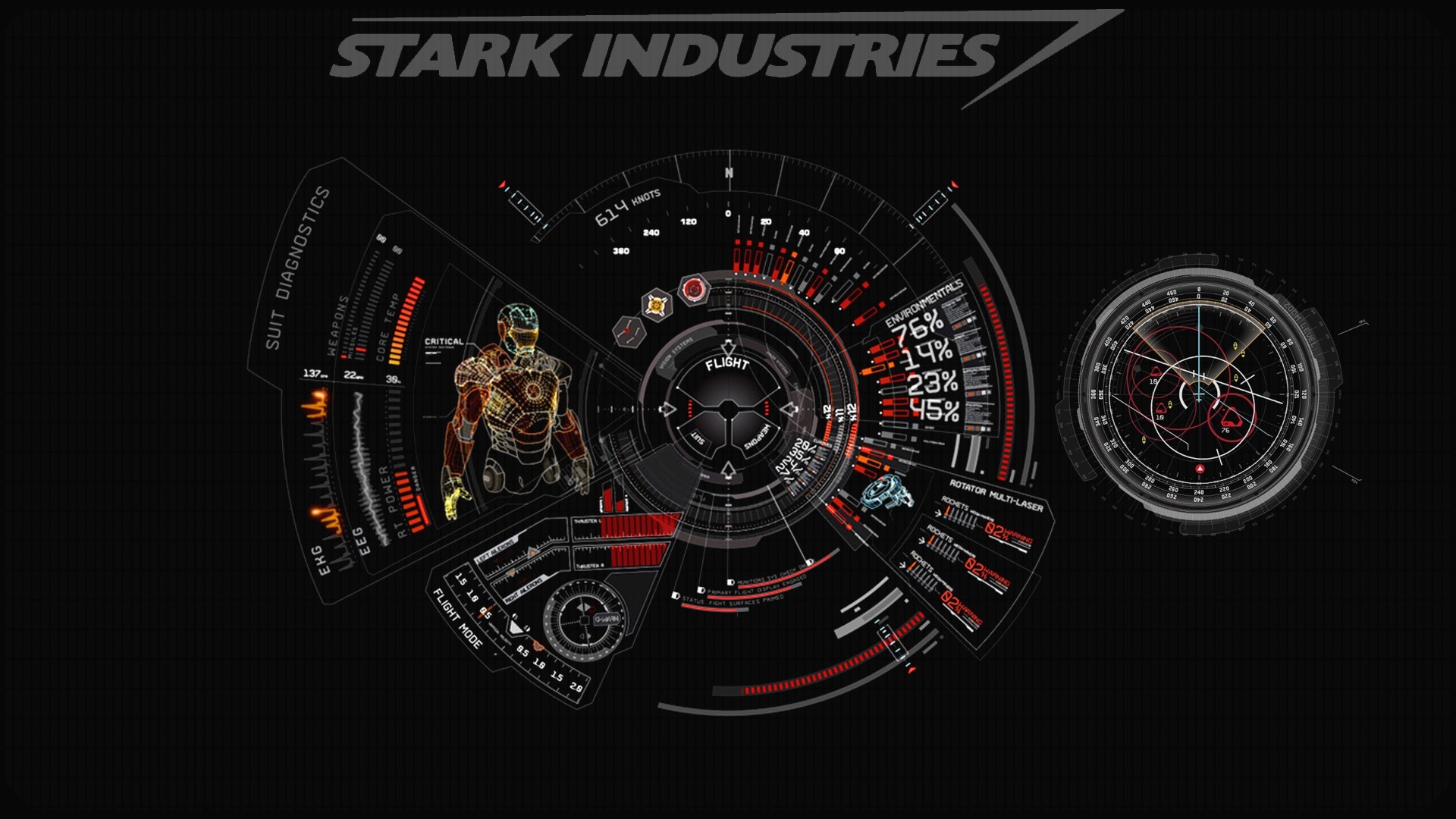 Stark Industries, Iron Man, JARVIS, Interfaccia HUD, 1920x1080, sfondo per PC