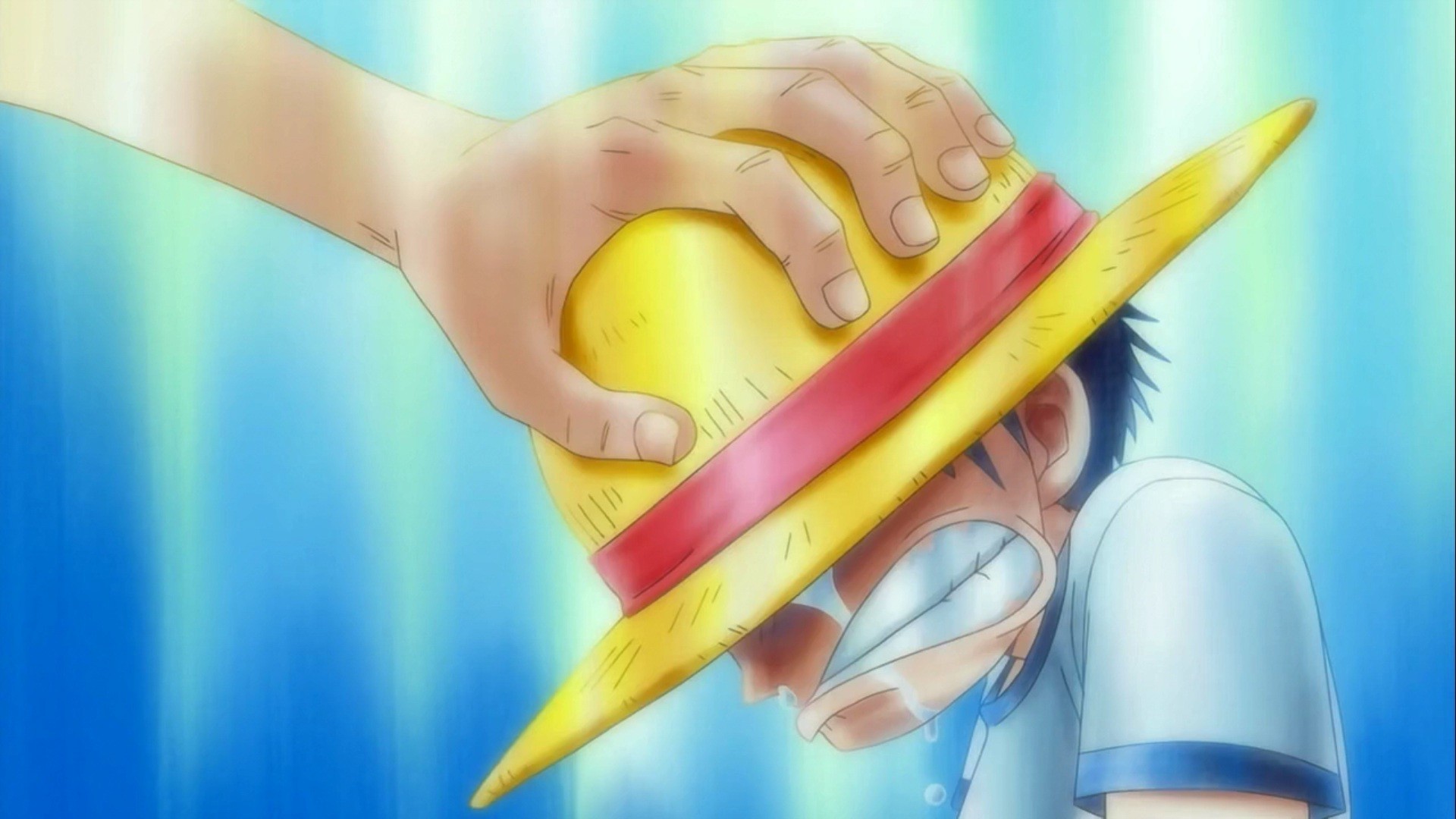Monkey D. Luffy, Cappello di paglia, One Piece, Lacrime, Full HD, sfondo per PC e portatile