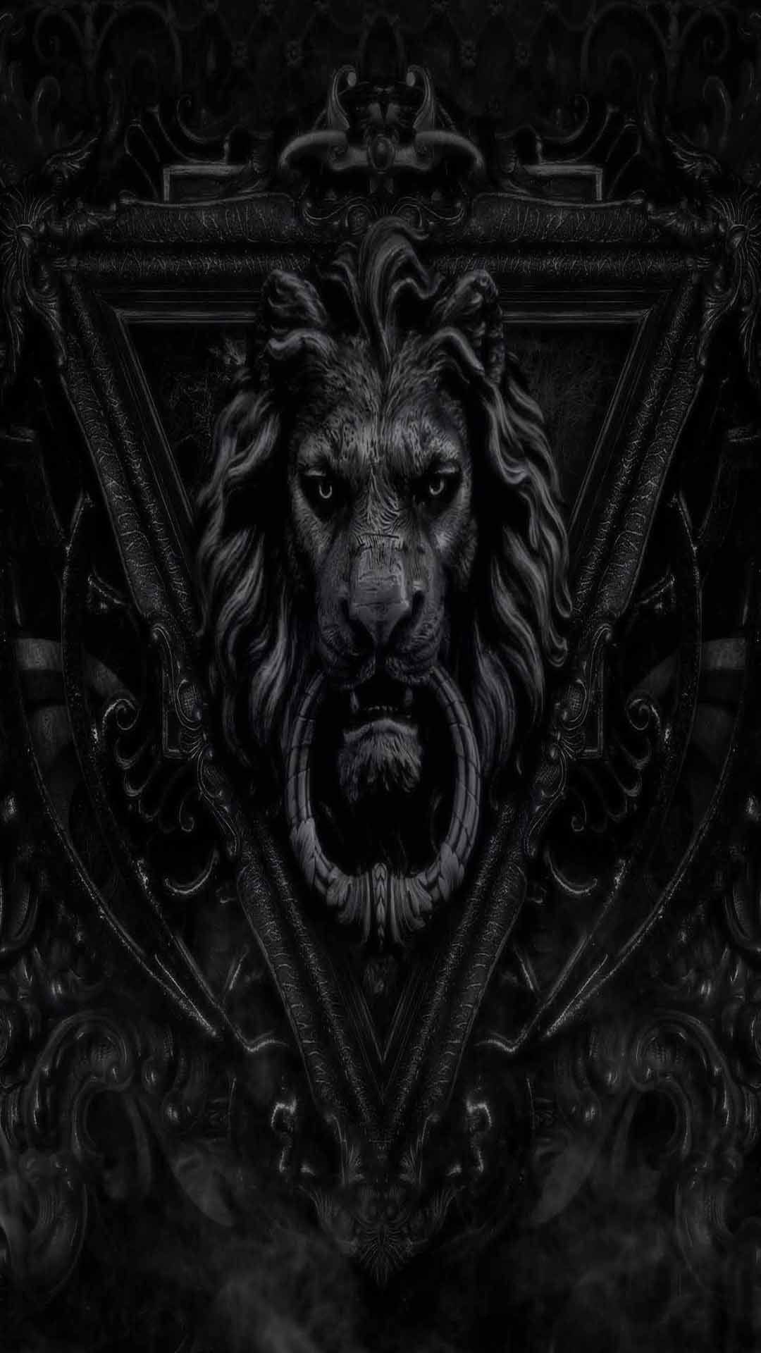 Leone, Battente, Ornamento, Scuro, sfondo iPhone 5S Full HD