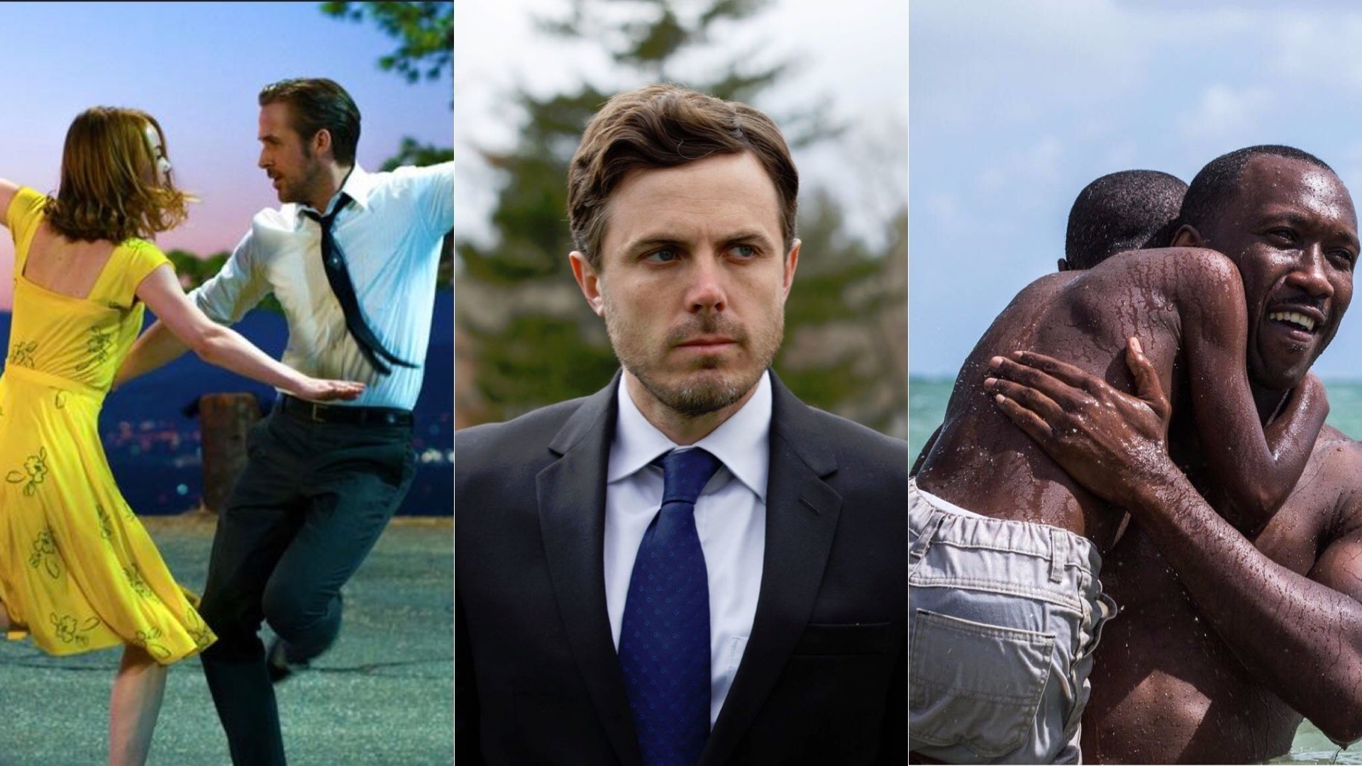 La La Land, Emma Stone, Ryan Gosling, Casey Affleck, Moonlight, Collage, sfondo per portatile