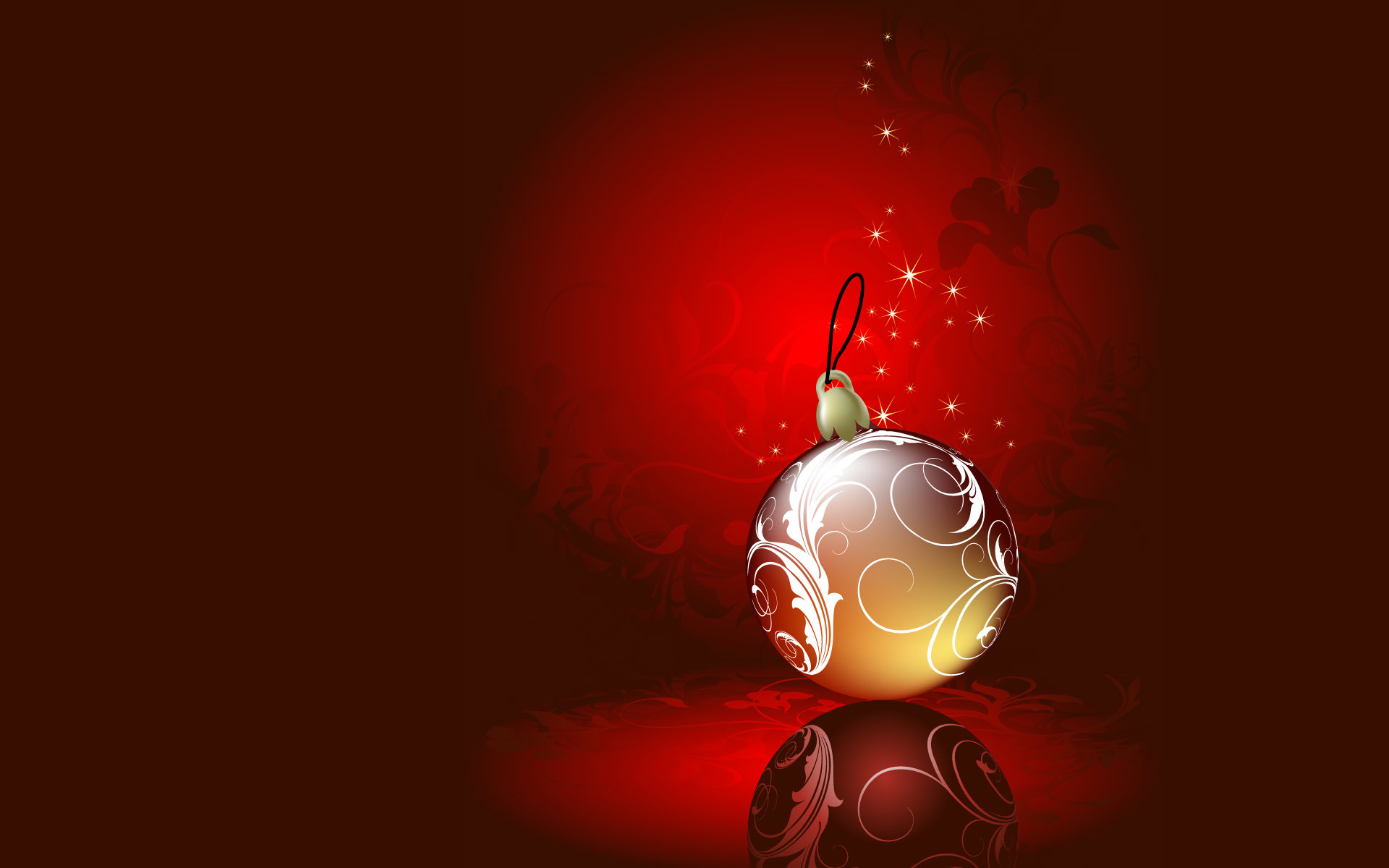 Pallina di Natale, Riflesso, Rosso scuro, 1920x1200, immagine di sfondo