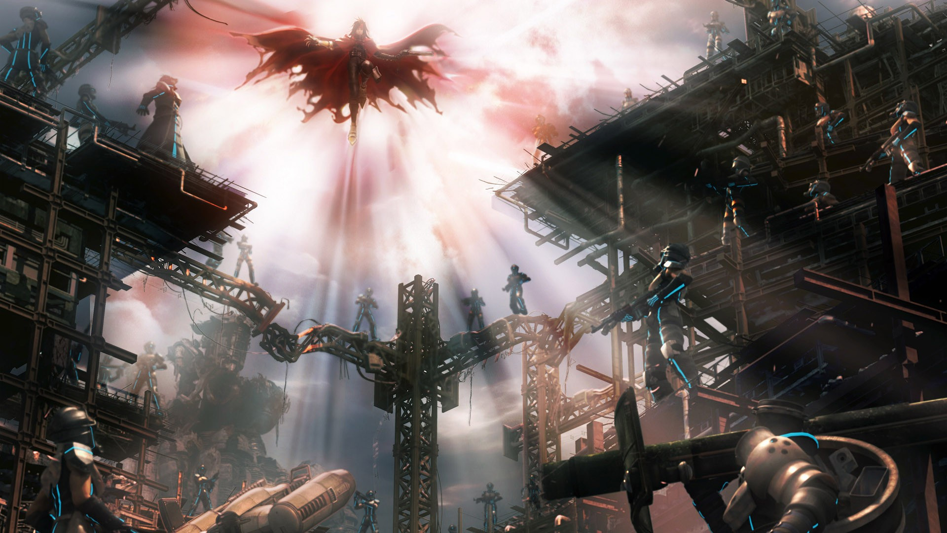 Final Fantasy X, Bevelle, Bahamut, Raggi di luce, Full HD, sfondo per portatile