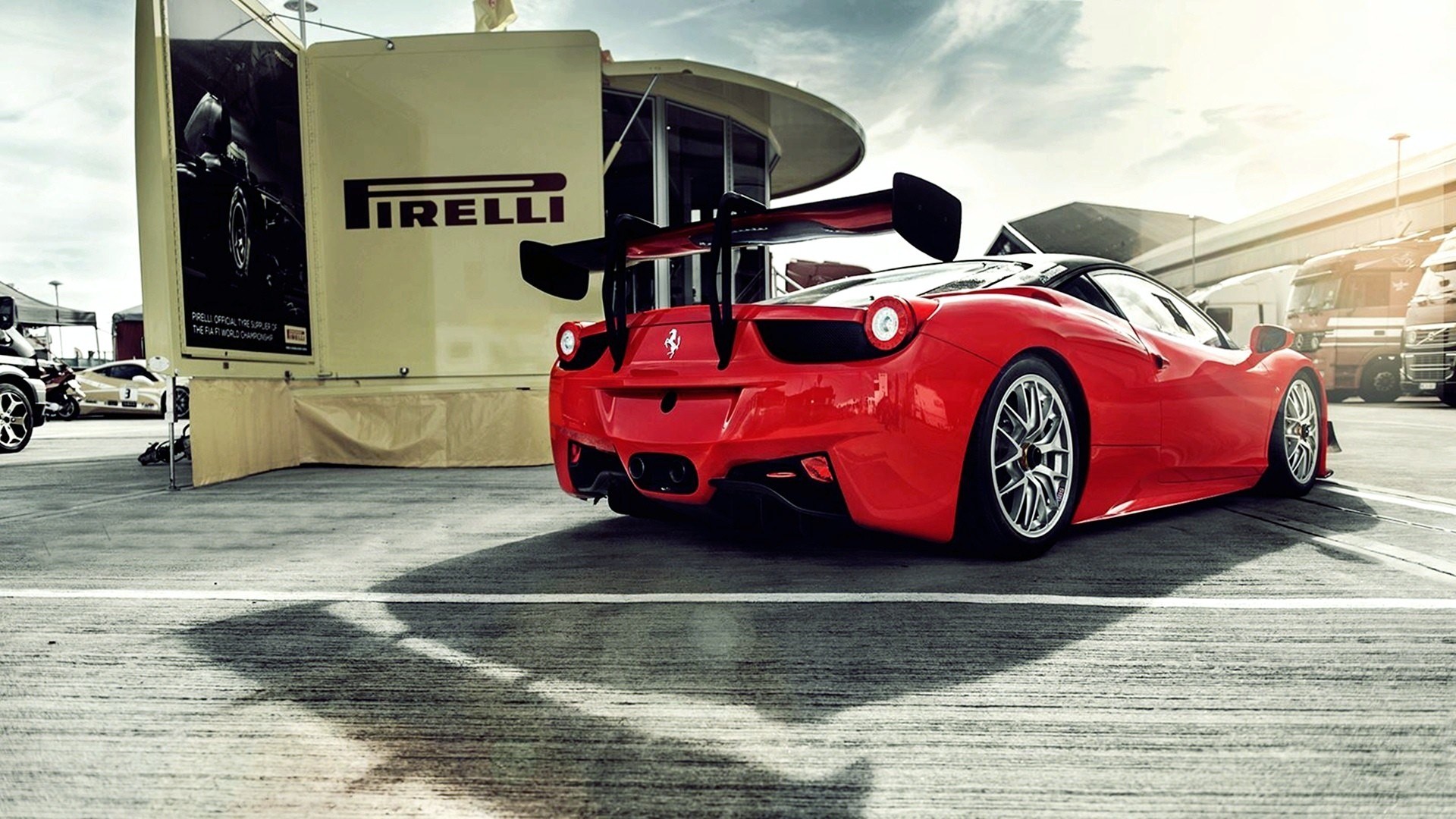 Ferrari 458 Italia, Pirelli, Alettone, Rosso, Full HD, sfondo per portatile
