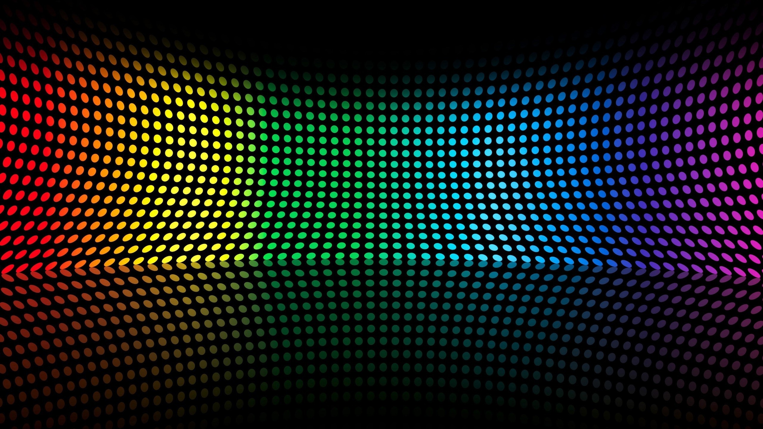 Punti colorati, Colori arcobaleno, Astratto, Sfondo nero, 2K, wallpaper desktop
