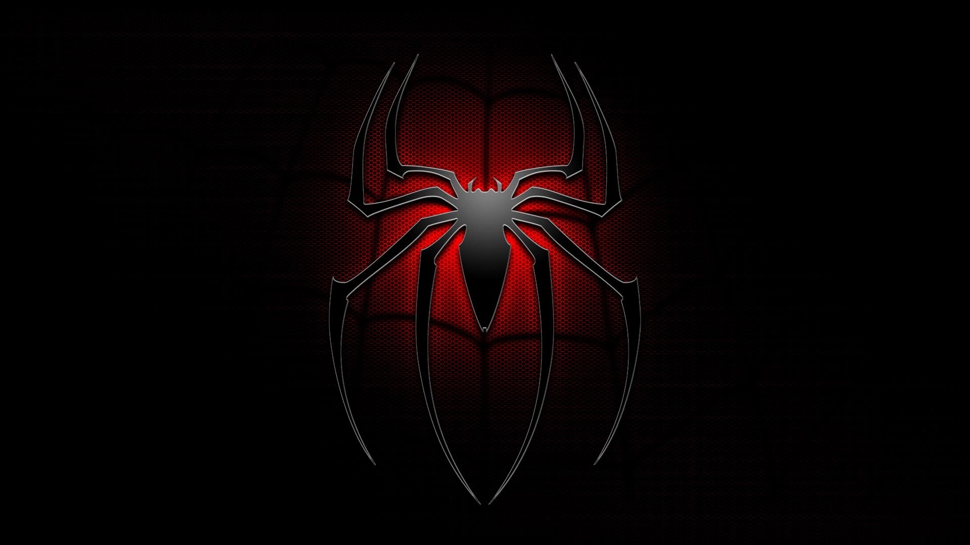 Logo Spider-Man, Ragno, Marvel, Rosso e nero, Full HD, sfondo per PC