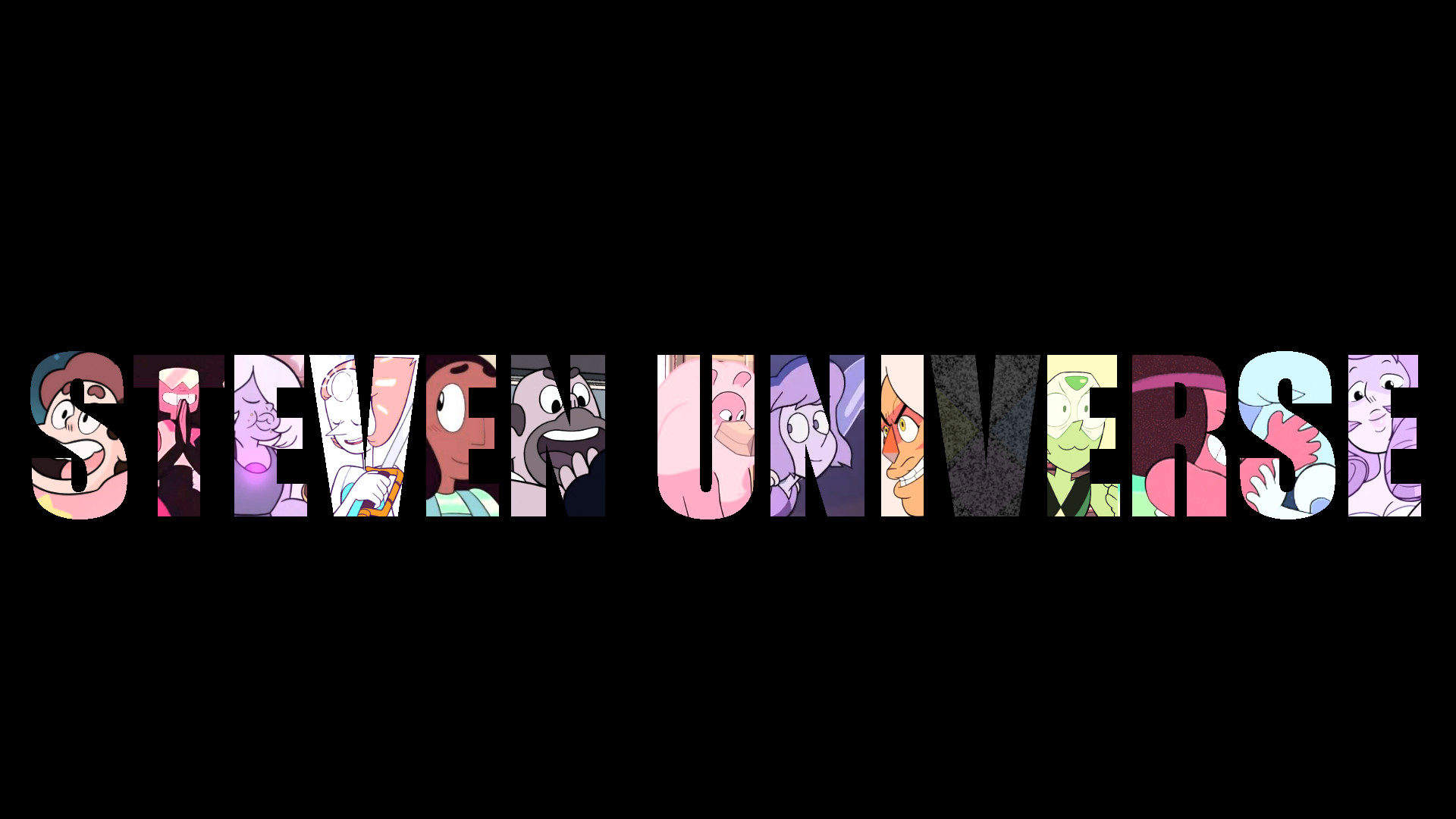 Steven Universe, Logo, Tipografia, Sfondo nero, Full HD, wallpaper per portatile
