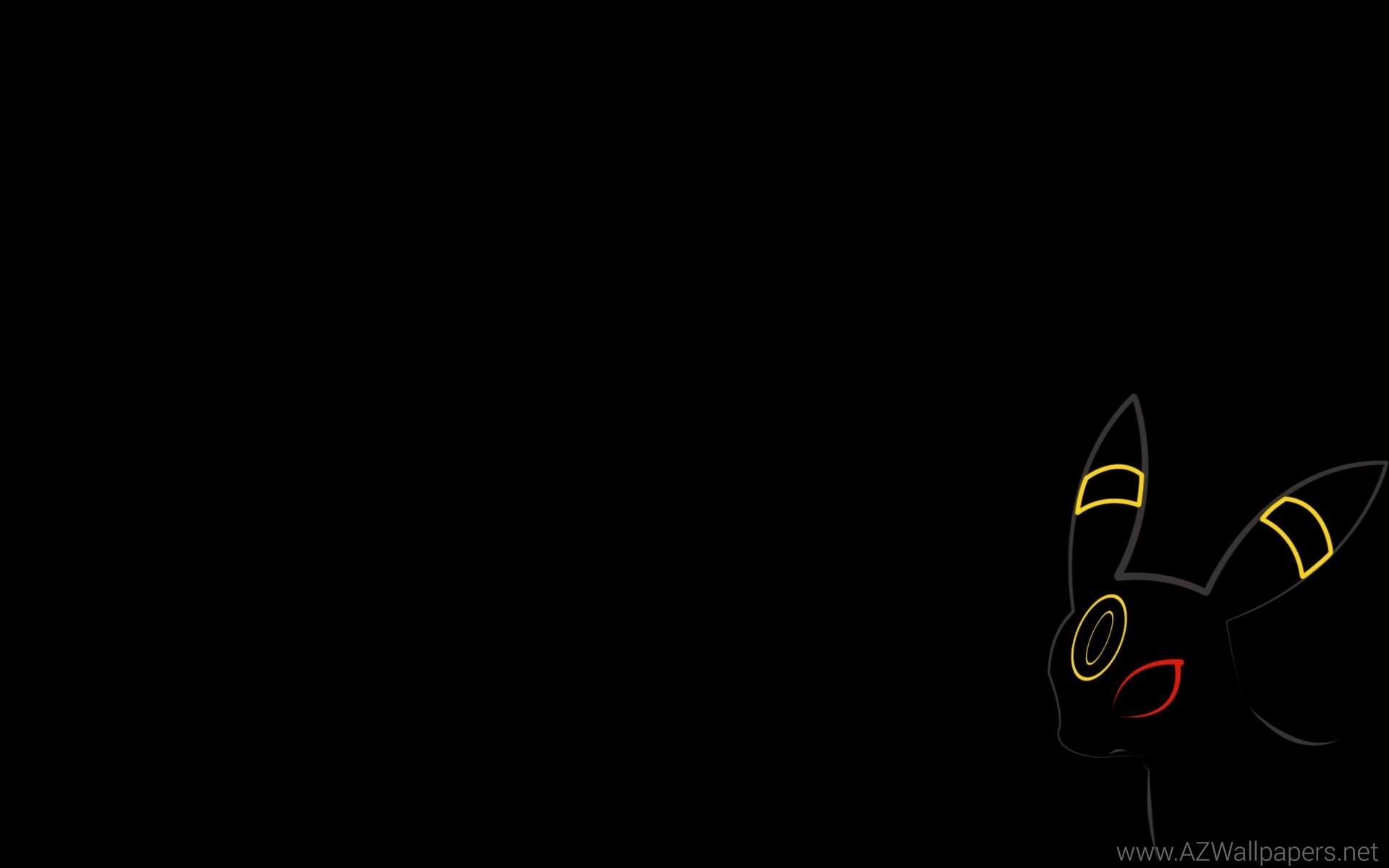 Umbreon, Pokémon, Linee luminose, Sfondo nero, Full HD, wallpaper per computer
