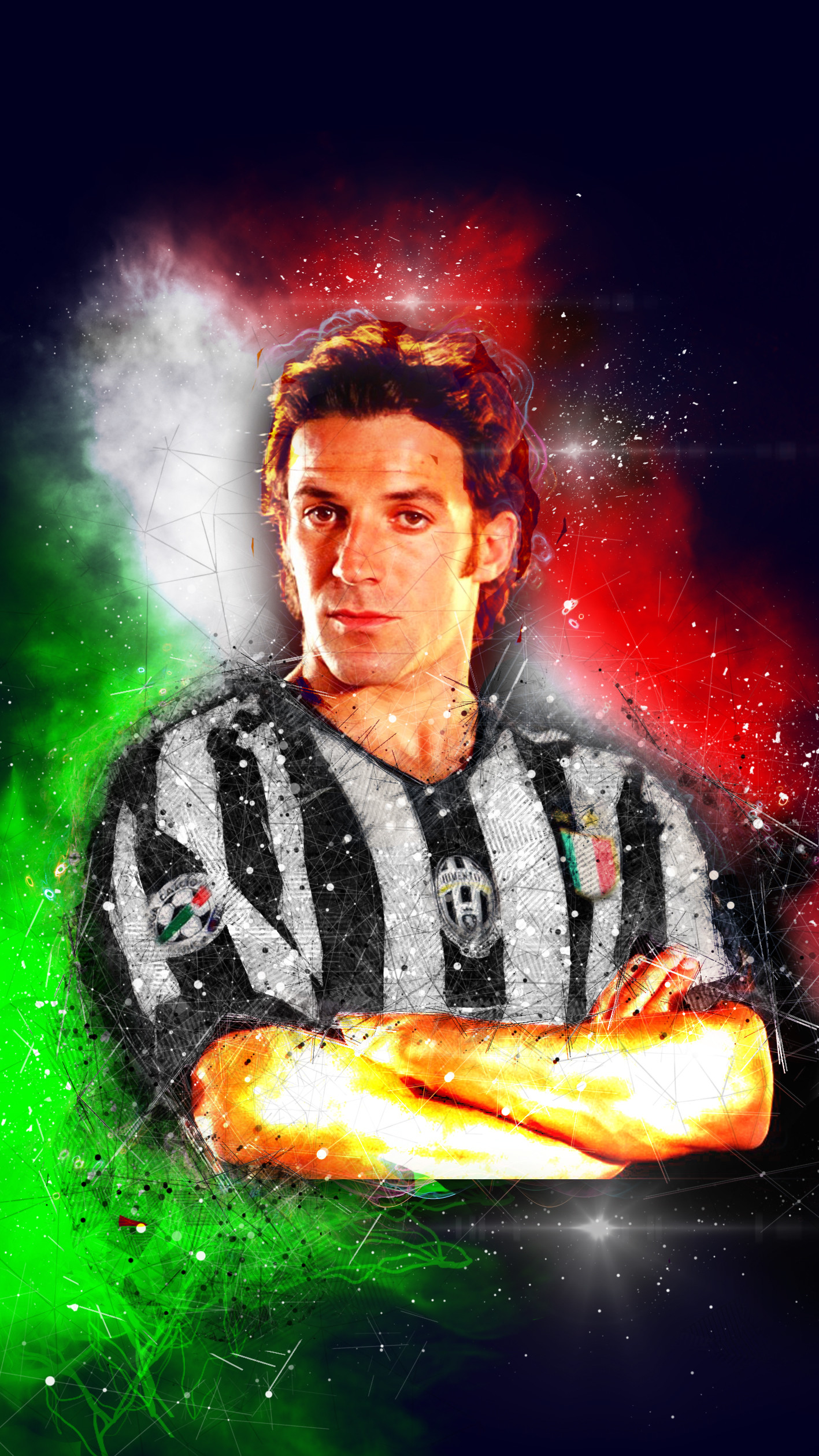 Alessandro Del Piero, Juventus, Tricolore, Braccia conserte, sfondo per iPhone e Android