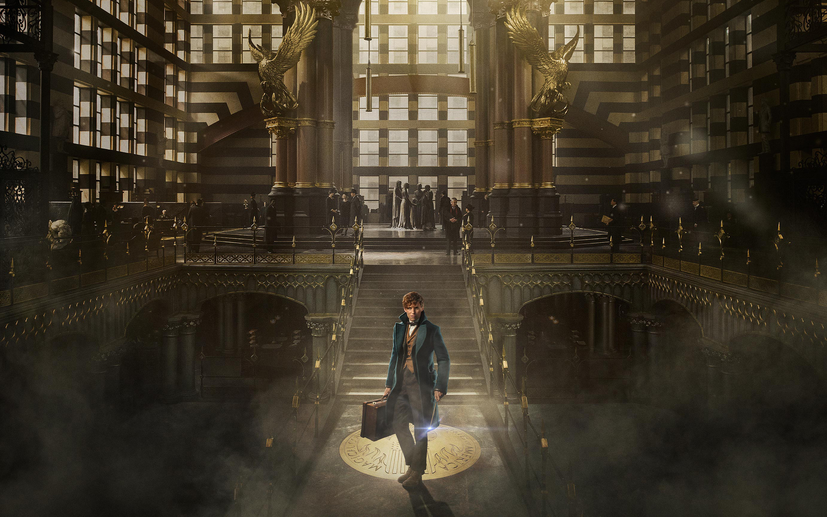 Newt Scamander, Eddie Redmayne, Animali fantastici e dove trovarli, Mondo magico, MACUSA, wallpaper 2K