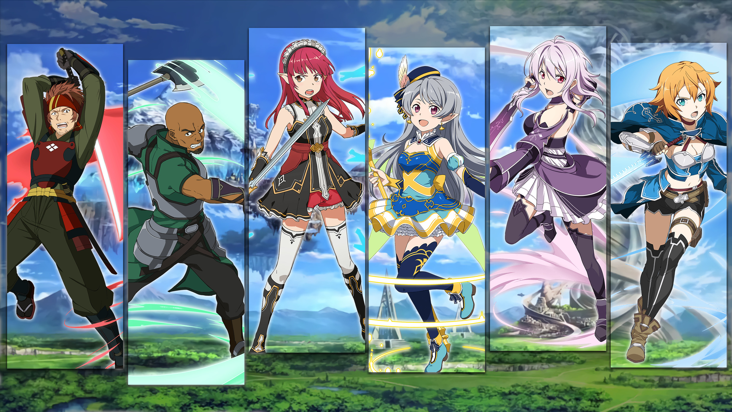 Sword Art Online, Klein, Agil, Lisbeth, Silica, Gruppo, Full HD, sfondo per portatile