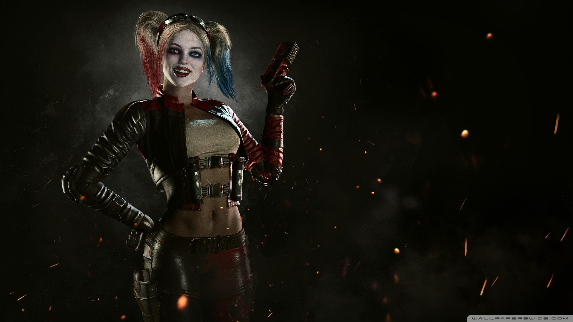 Harley Quinn, Injustice 2, Videogioco, Sfondo scuro, 1920x1080, wallpaper desktop
