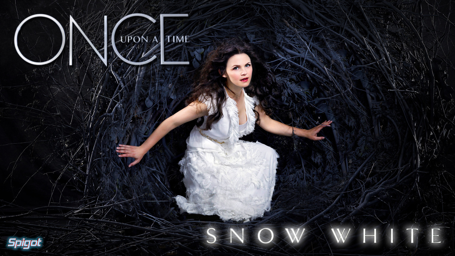 Biancaneve, Ginnifer Goodwin, C'era una volta, Abito bianco, Logo, sfondo desktop 1080p