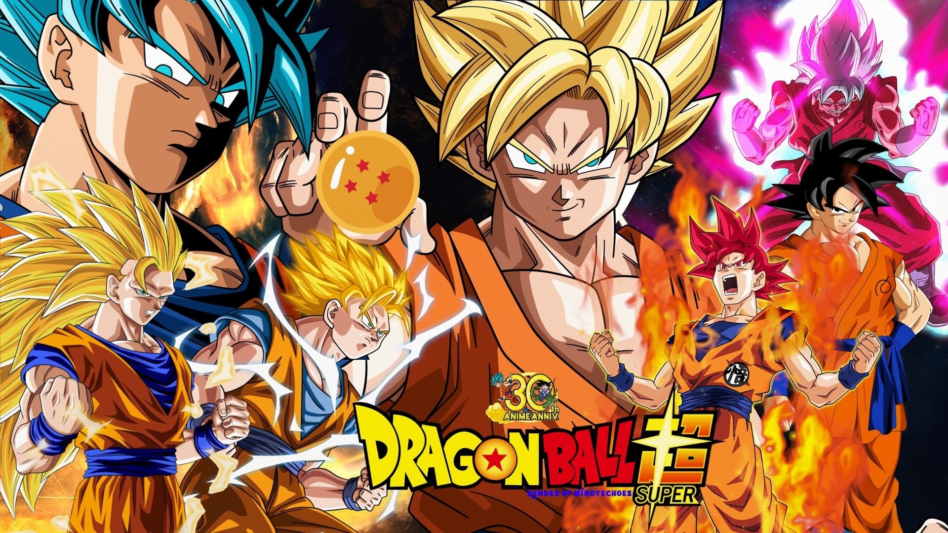 Son Goku, Trasformazioni, Dragon Ball Super, 30° anniversario, Full HD 1080p, sfondo desktop