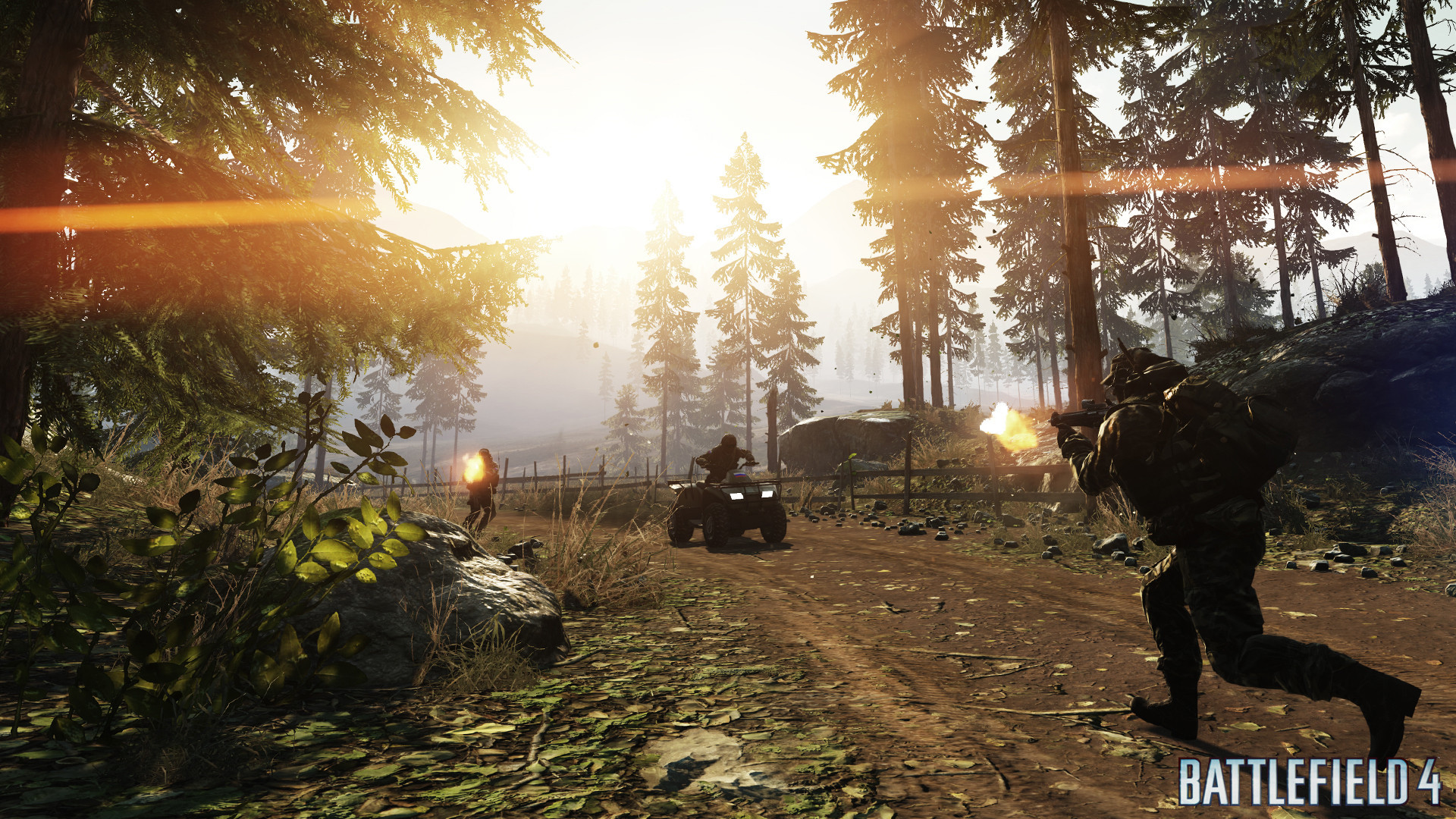 Battlefield 4, Soldato, Foresta, Quad, Luce del sole, Full HD, wallpaper per portatile