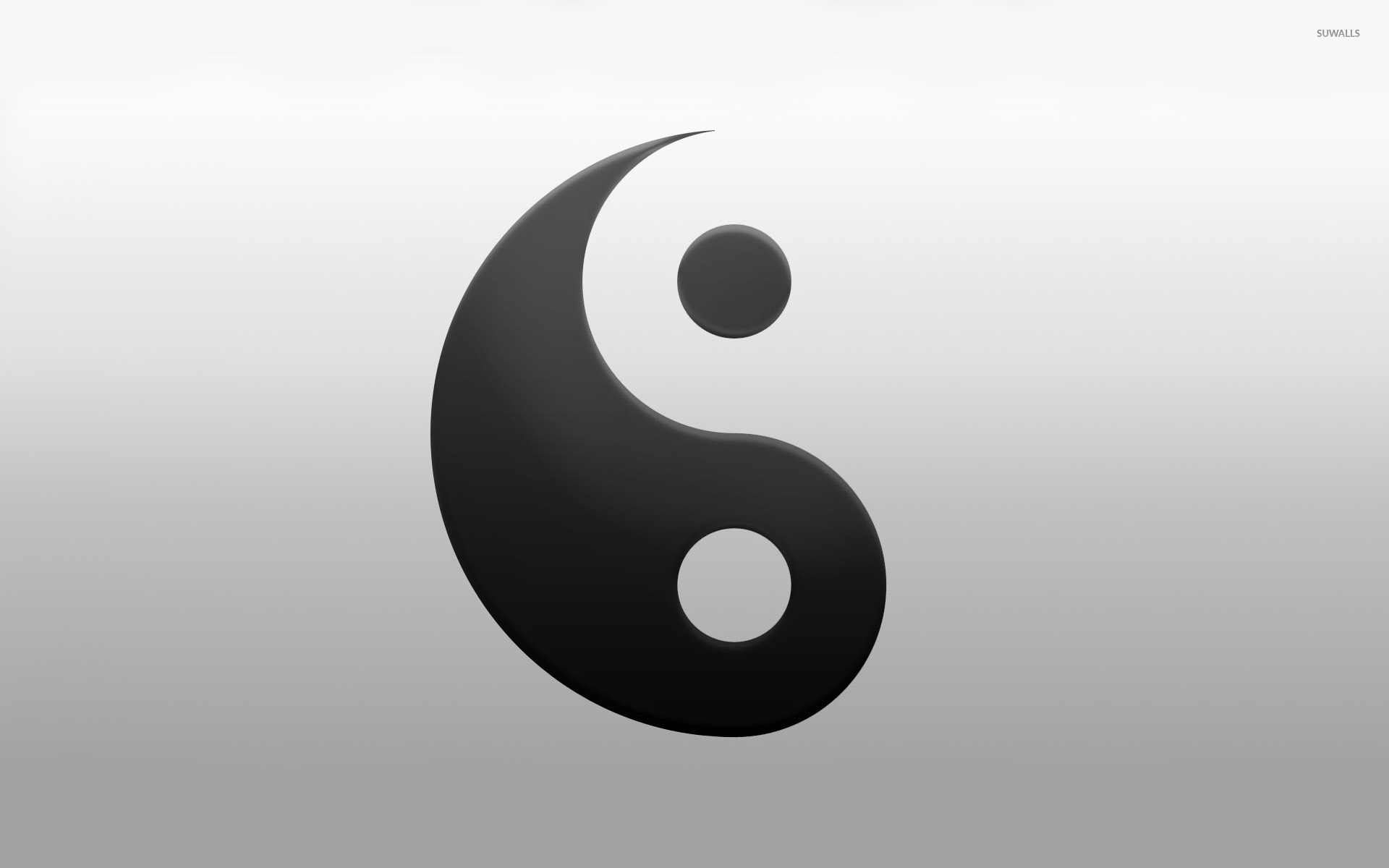 Yin e yang, Sfondo grigio, Minimalista, 16:10 Full HD, wallpaper widescreen