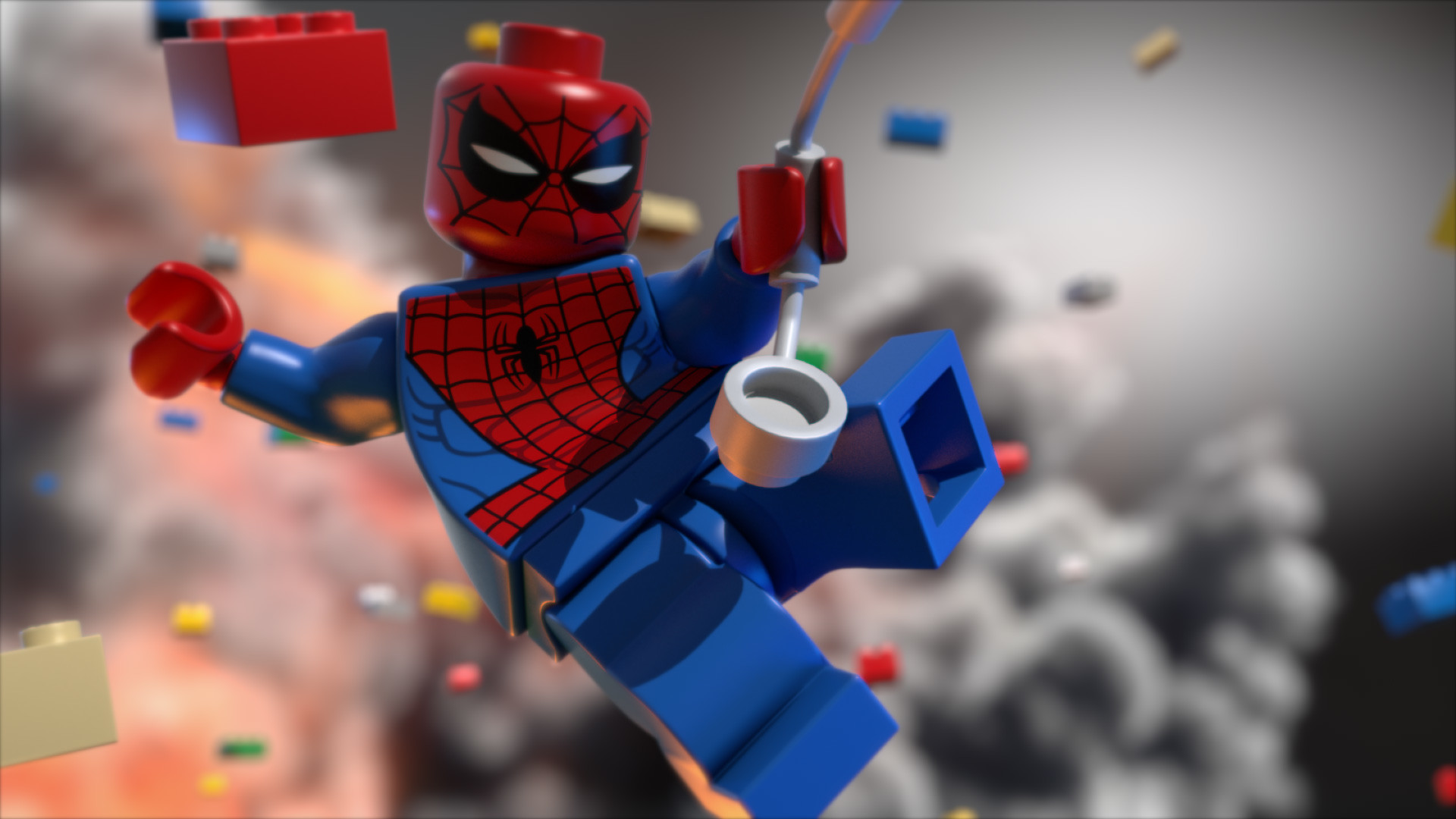 Spider-Man, LEGO Marvel, Minifigure, Mattoncini, 16:9 Full HD, sfondo widescreen