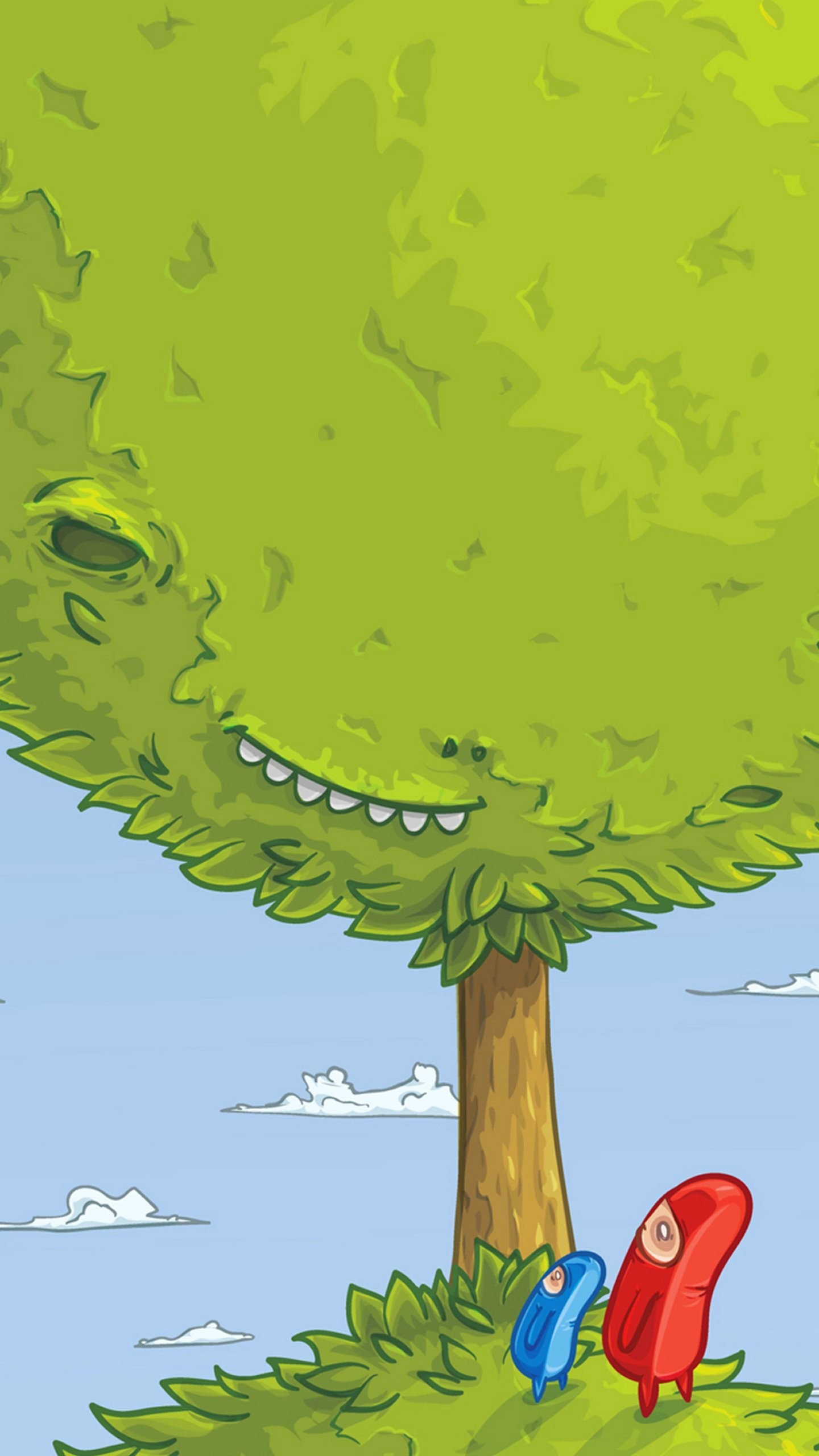 Albero, Illustrazione, Cartone animato, immagine di sfondo LG G4