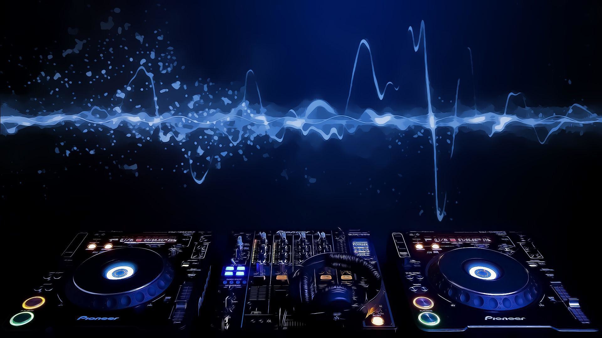 Pioneer CDJ, Onda sonora, Blu, Full HD, sfondo per PC