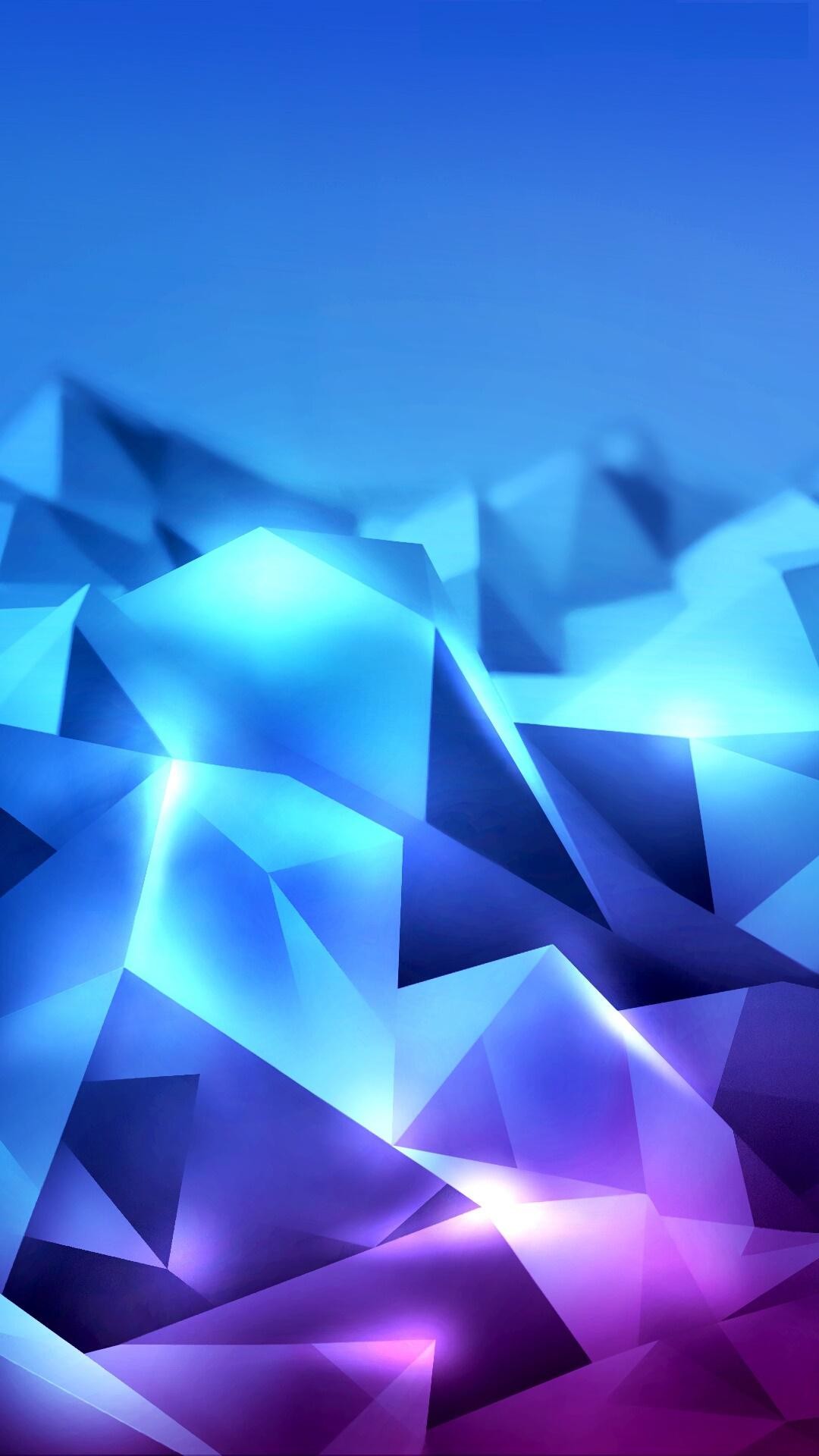 Low poly, Cristalli, Blu, Viola, Geometrico, sfondo schermata di blocco Asus Zenfone
