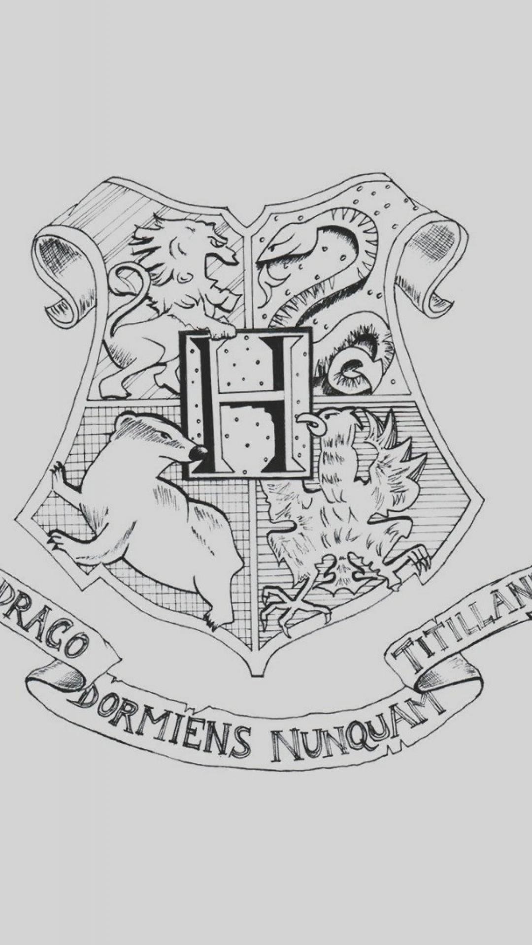 Stemma di Hogwarts, Draco dormiens nunquam titillandus, Disegno, sfondo per iPhone