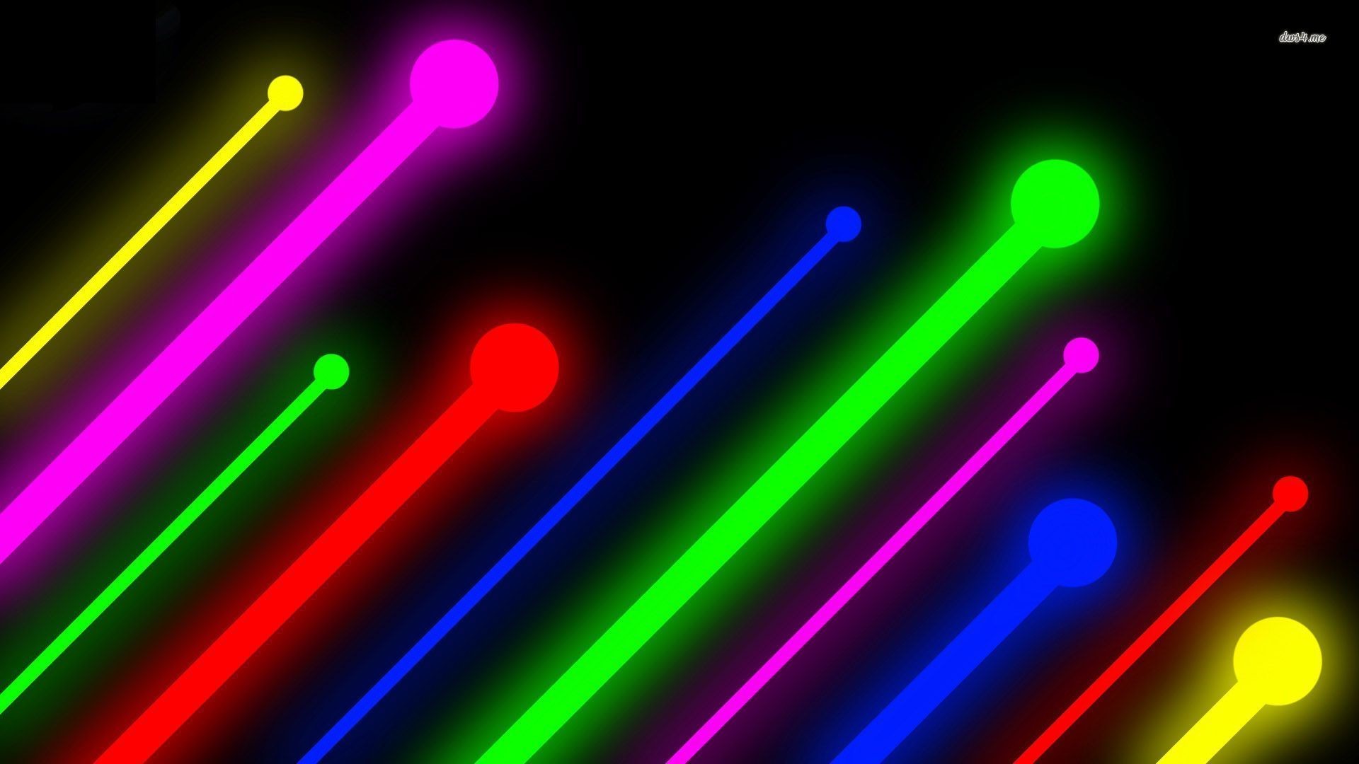 Linee al neon, Multicolore, Sfondo nero, wallpaper per desktop