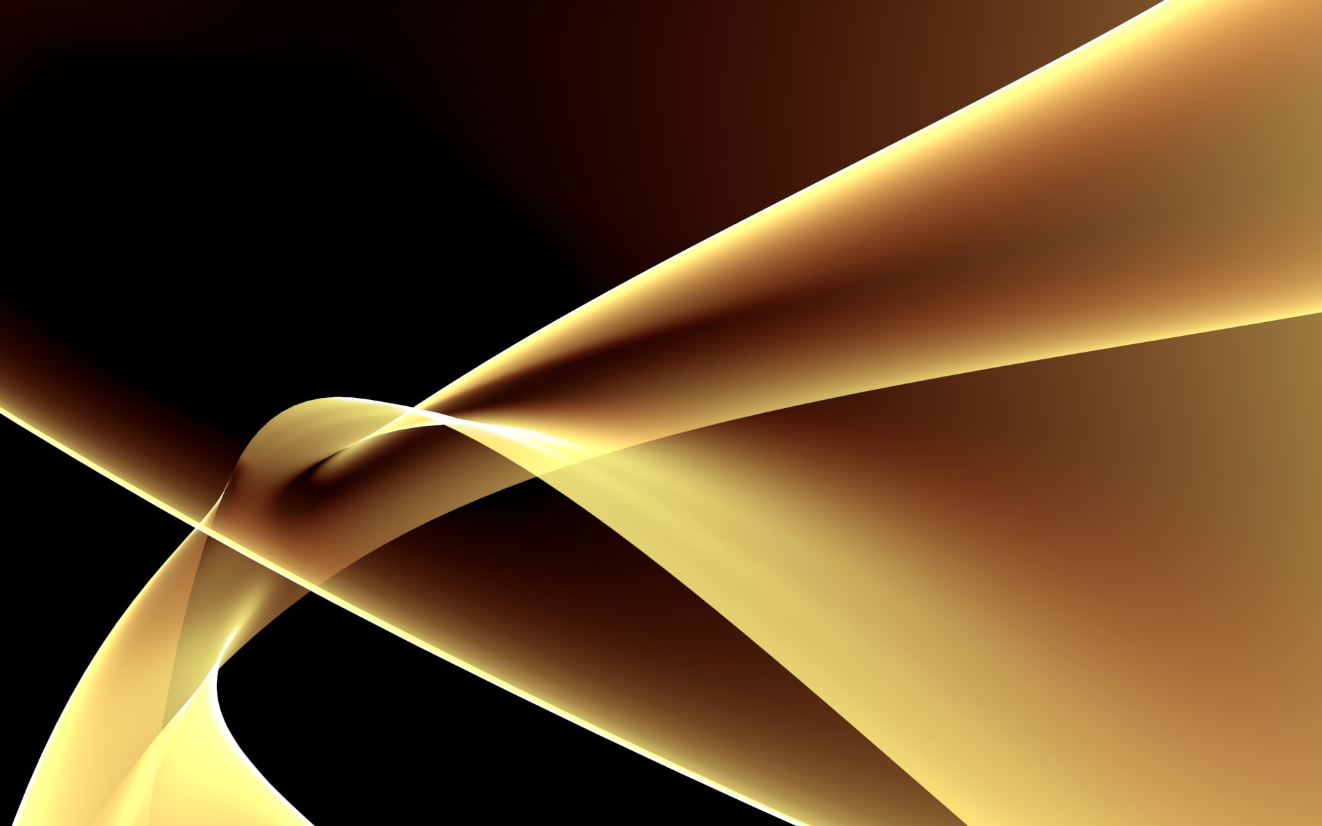 Onde, Astratto, Nero e oro, 16:10 Full HD, wallpaper widescreen