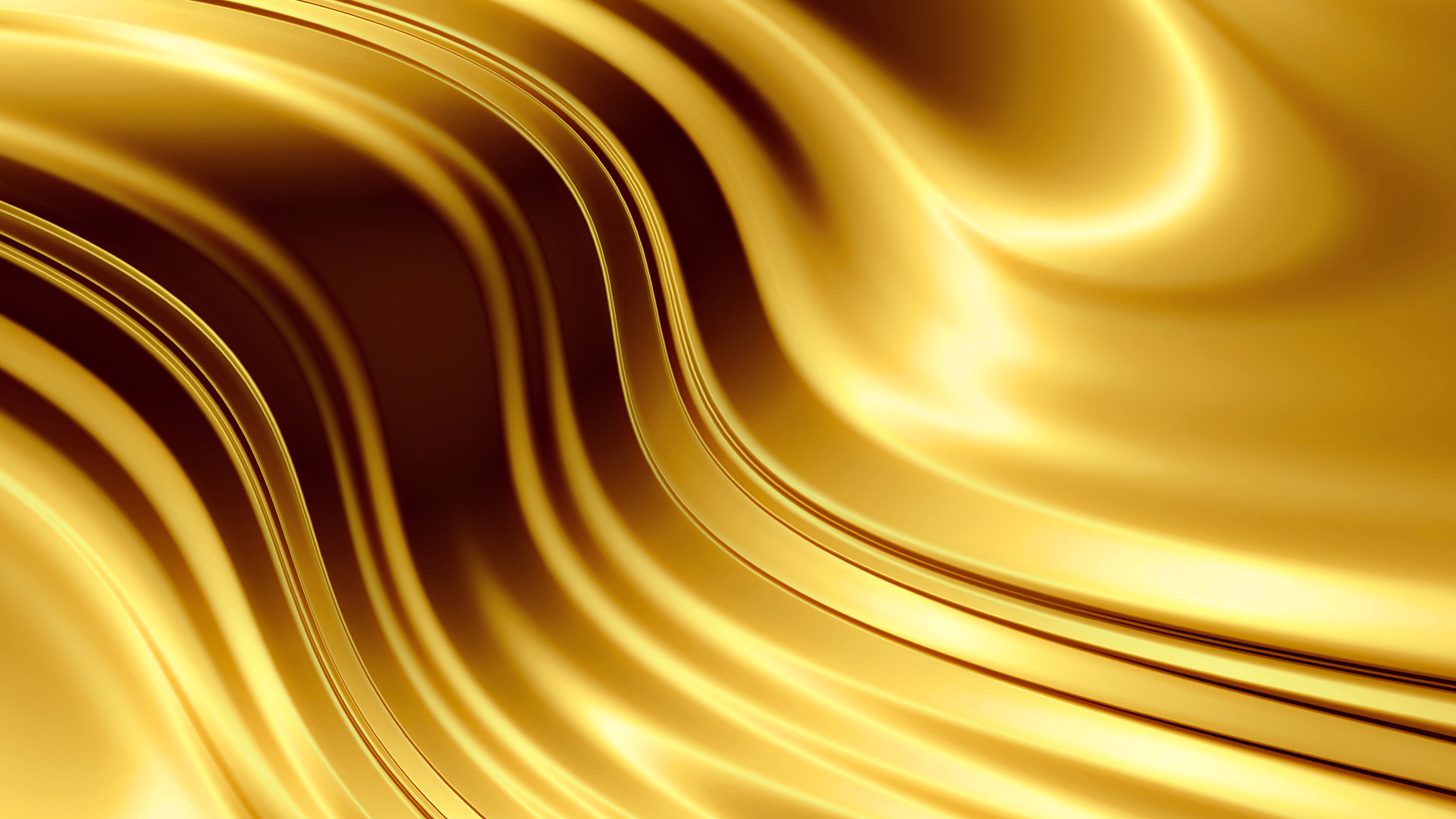 Onde dorate, Seta, Astratto, Oro, 16:9 Full HD, sfondo widescreen